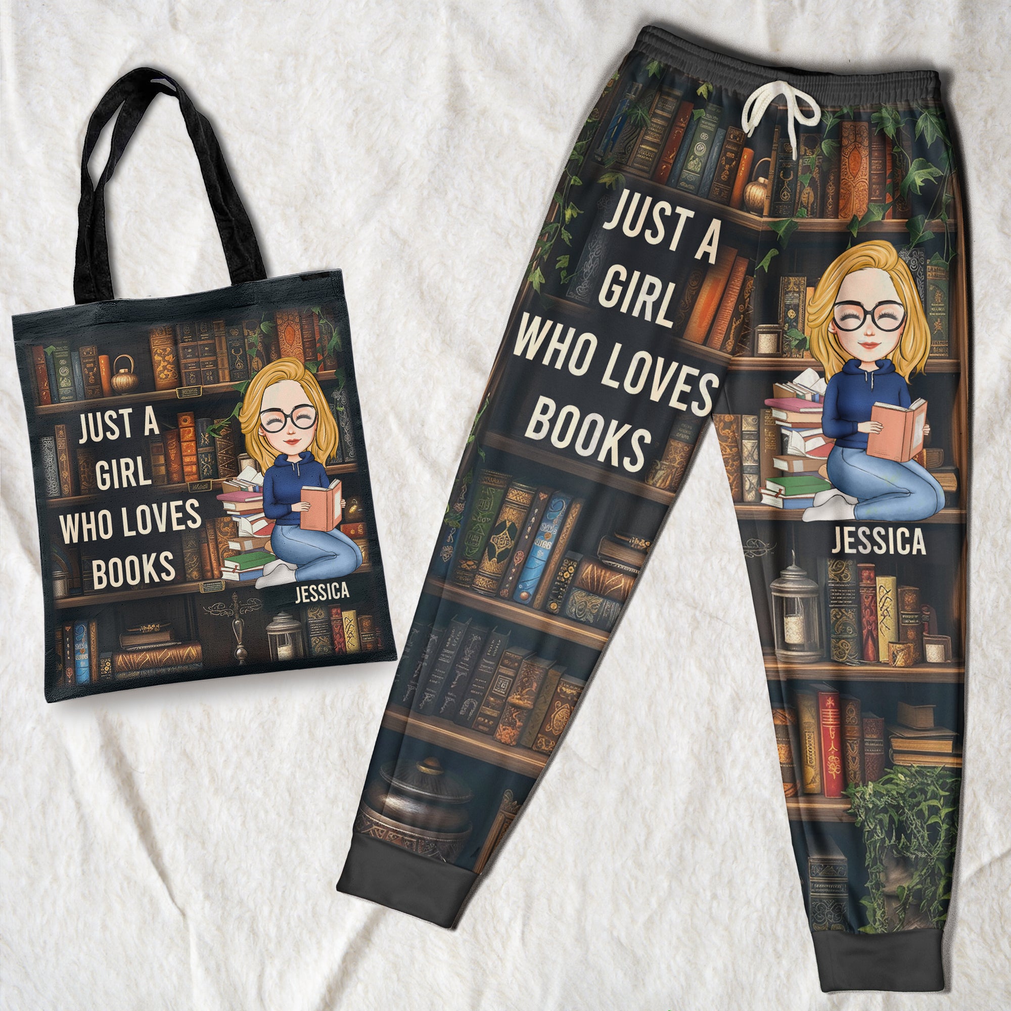 Just A Girl Who Loves Books - Personalized Sweatpants