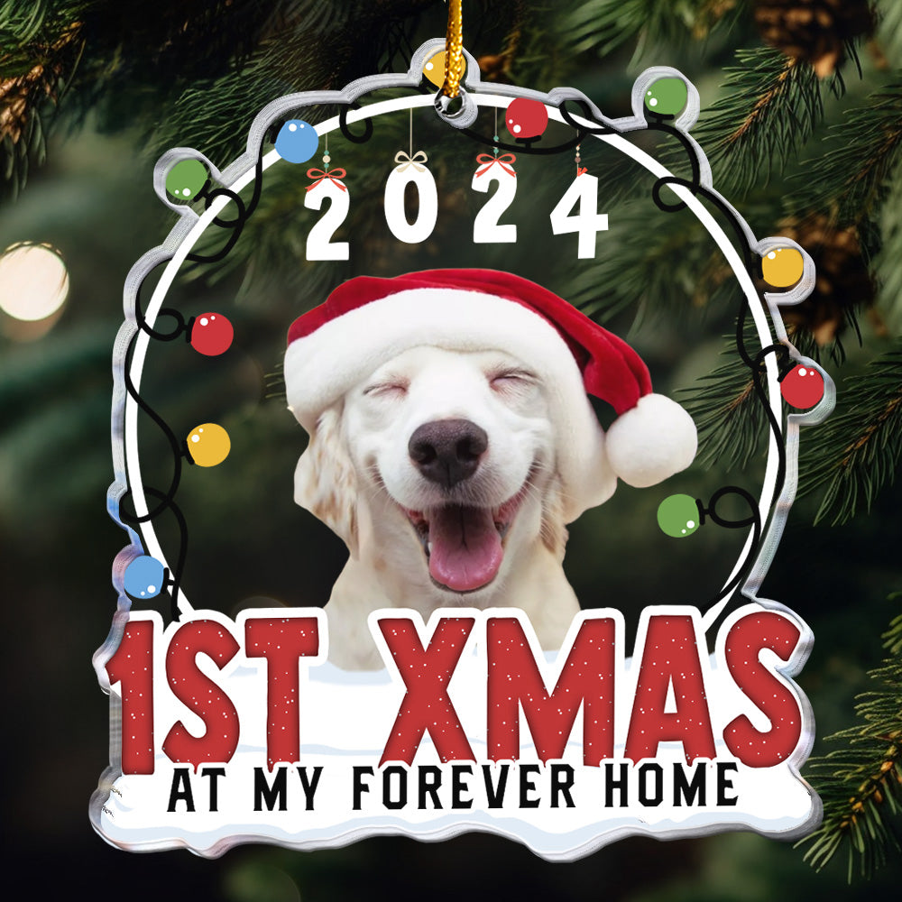 1st Xmas At My Forever Home - Personalized Acrylic Photo Ornament