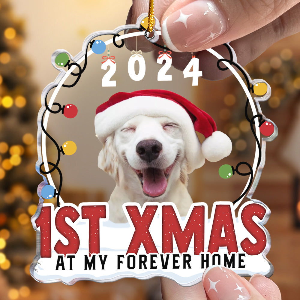 1st Xmas At My Forever Home - Personalized Acrylic Photo Ornament