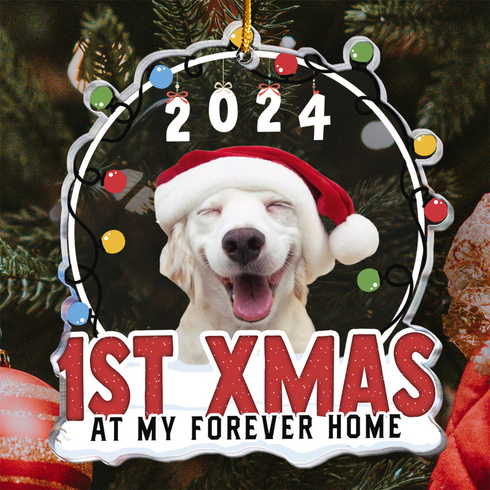 1st Xmas At My Forever Home - Personalized Acrylic Photo Ornament