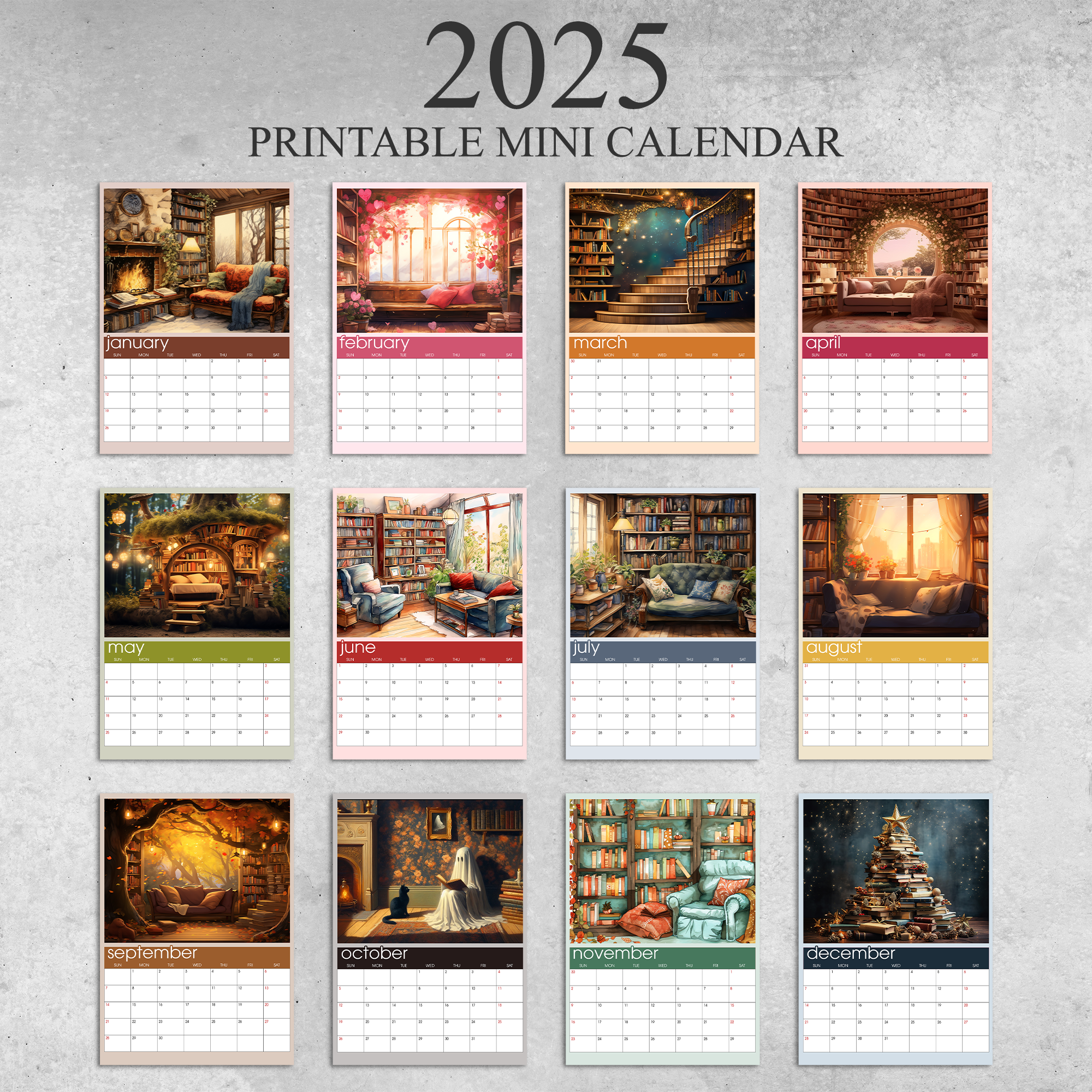 2025 Bookish Calendar - Personalized Easel Calendar