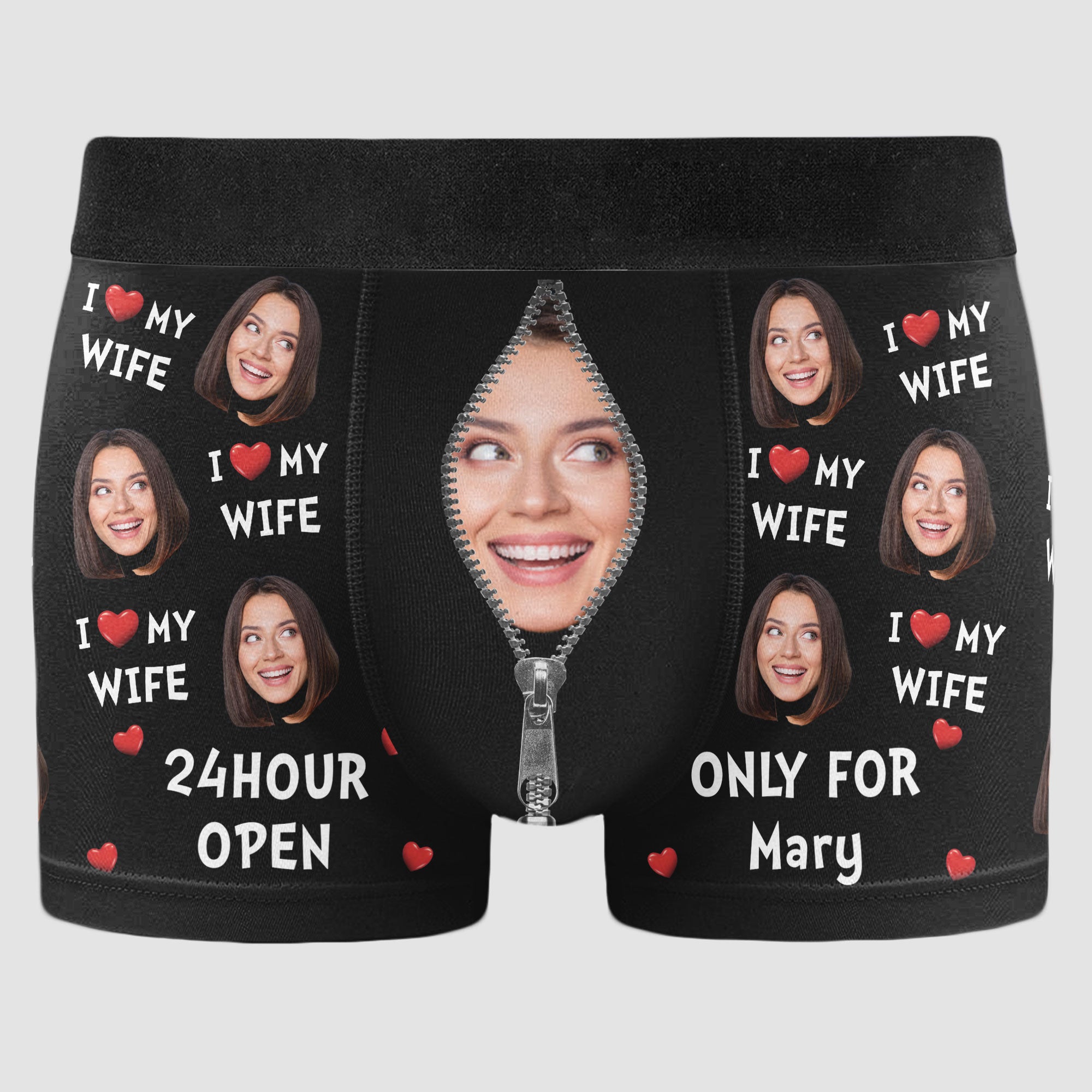 24hour Open Only For My Wife - Personalized Photo Men's Boxer Briefs