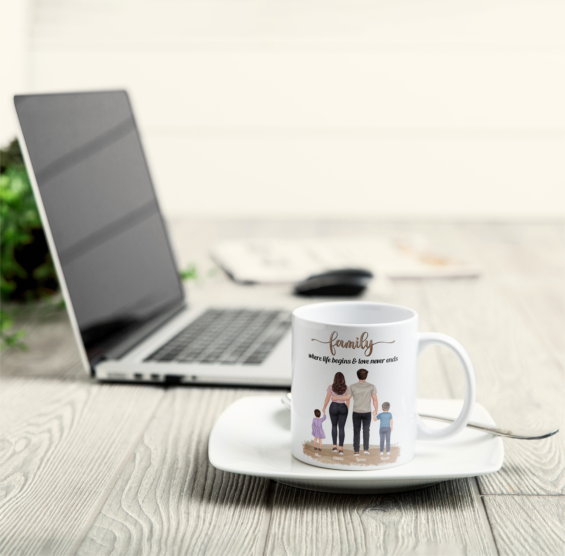 Family, Where Life Begins & Love Never Ends - Personalized Mug