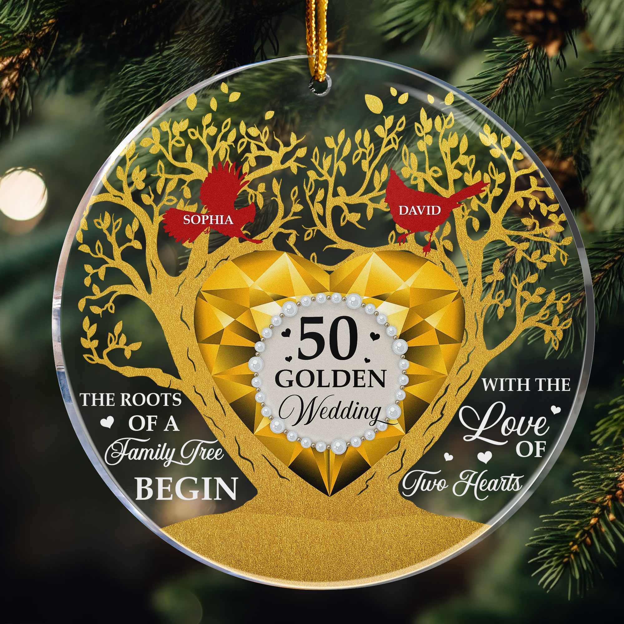 50 Golden Wedding - Personalized Acrylic Ornament