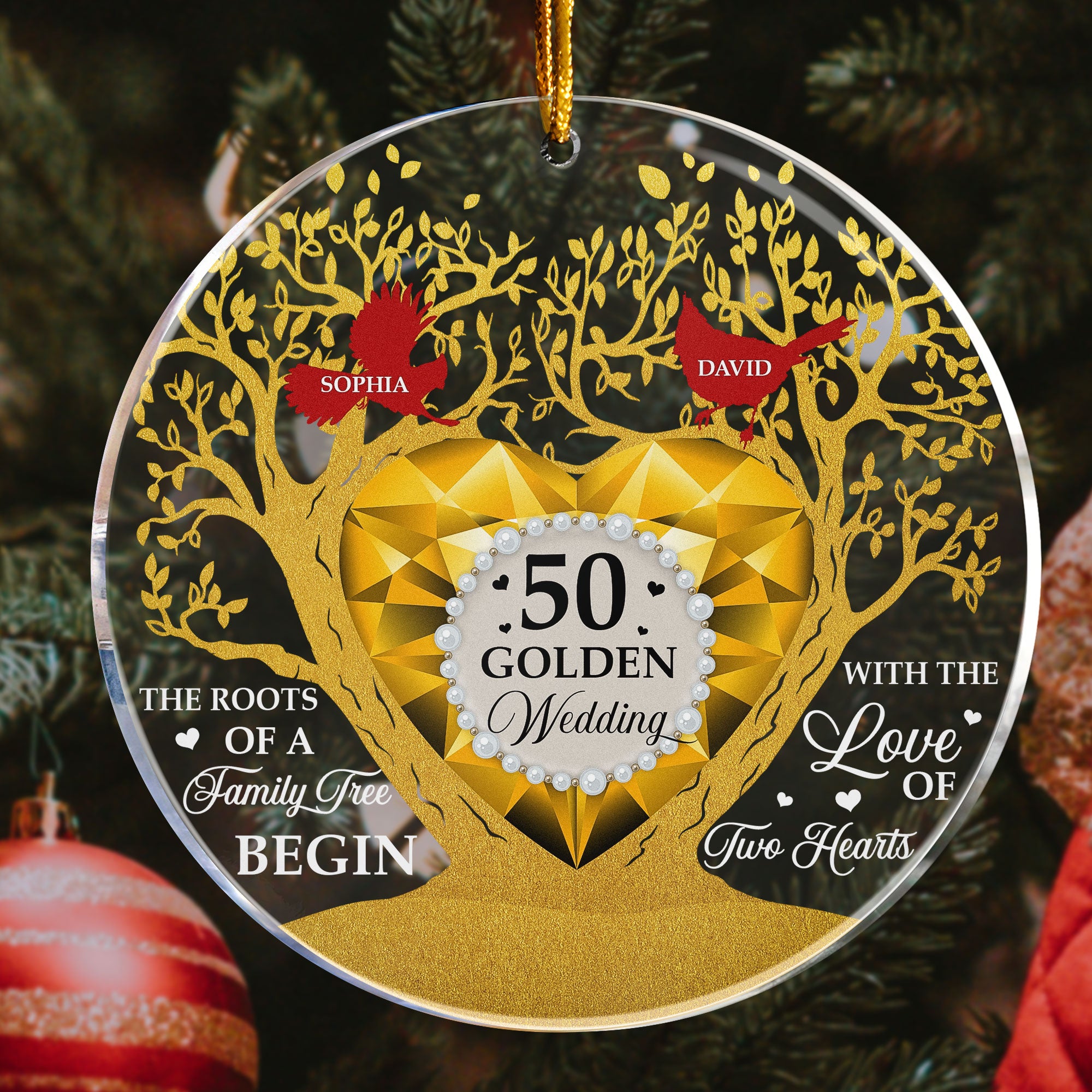 50 Golden Wedding - Personalized Acrylic Ornament