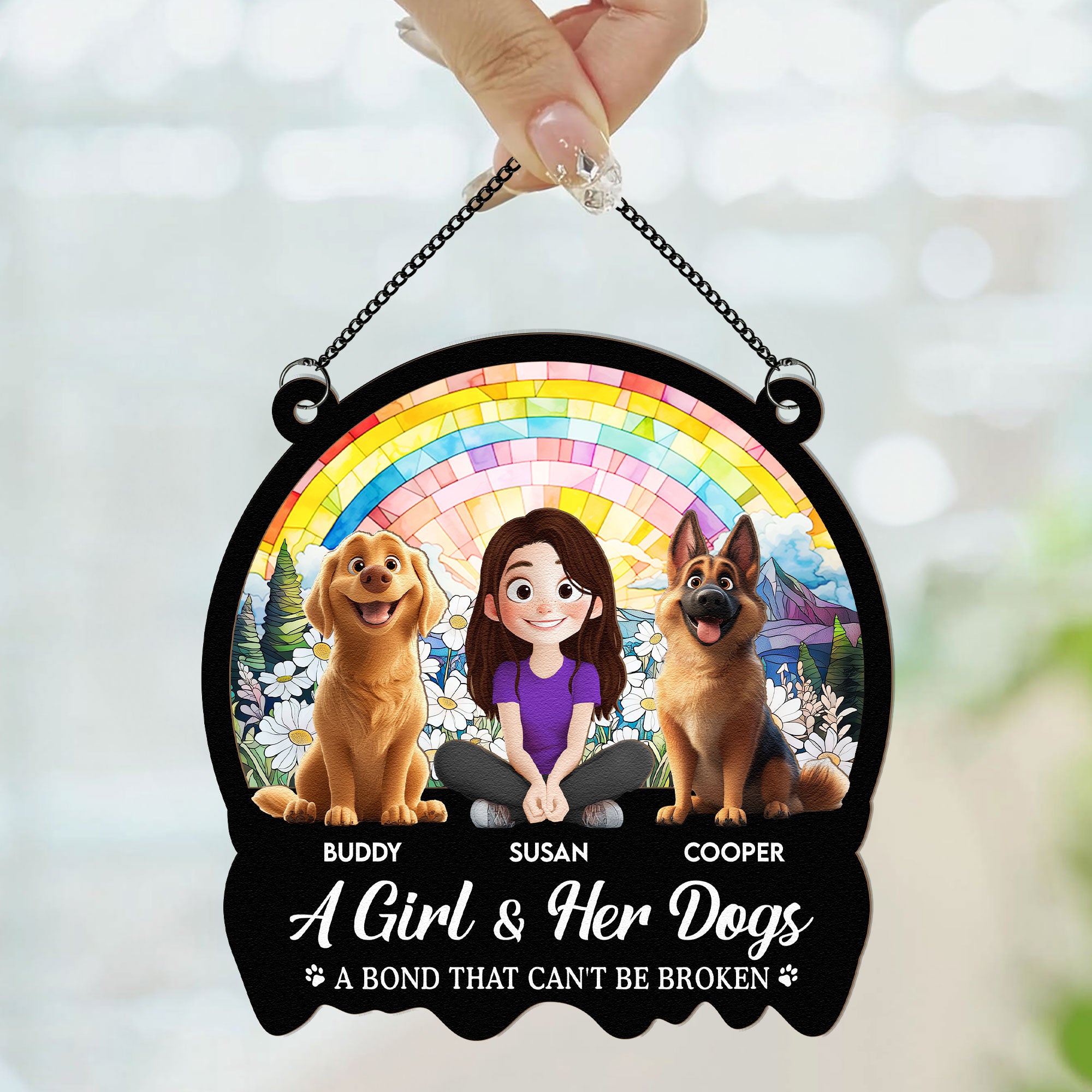 A Bond That Can't Be Broken - Personalized Window Hanging Suncatcher Ornament