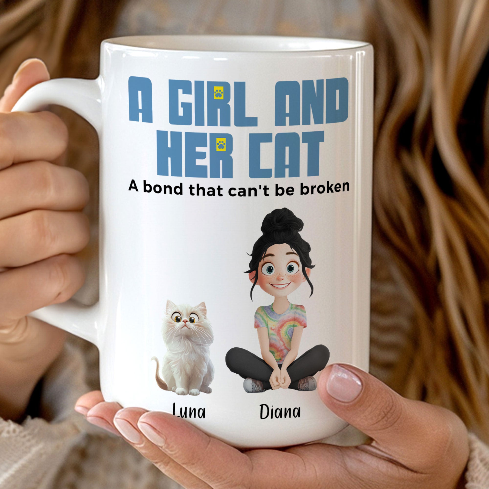 A Girl And Her Cats - Personalized Mug