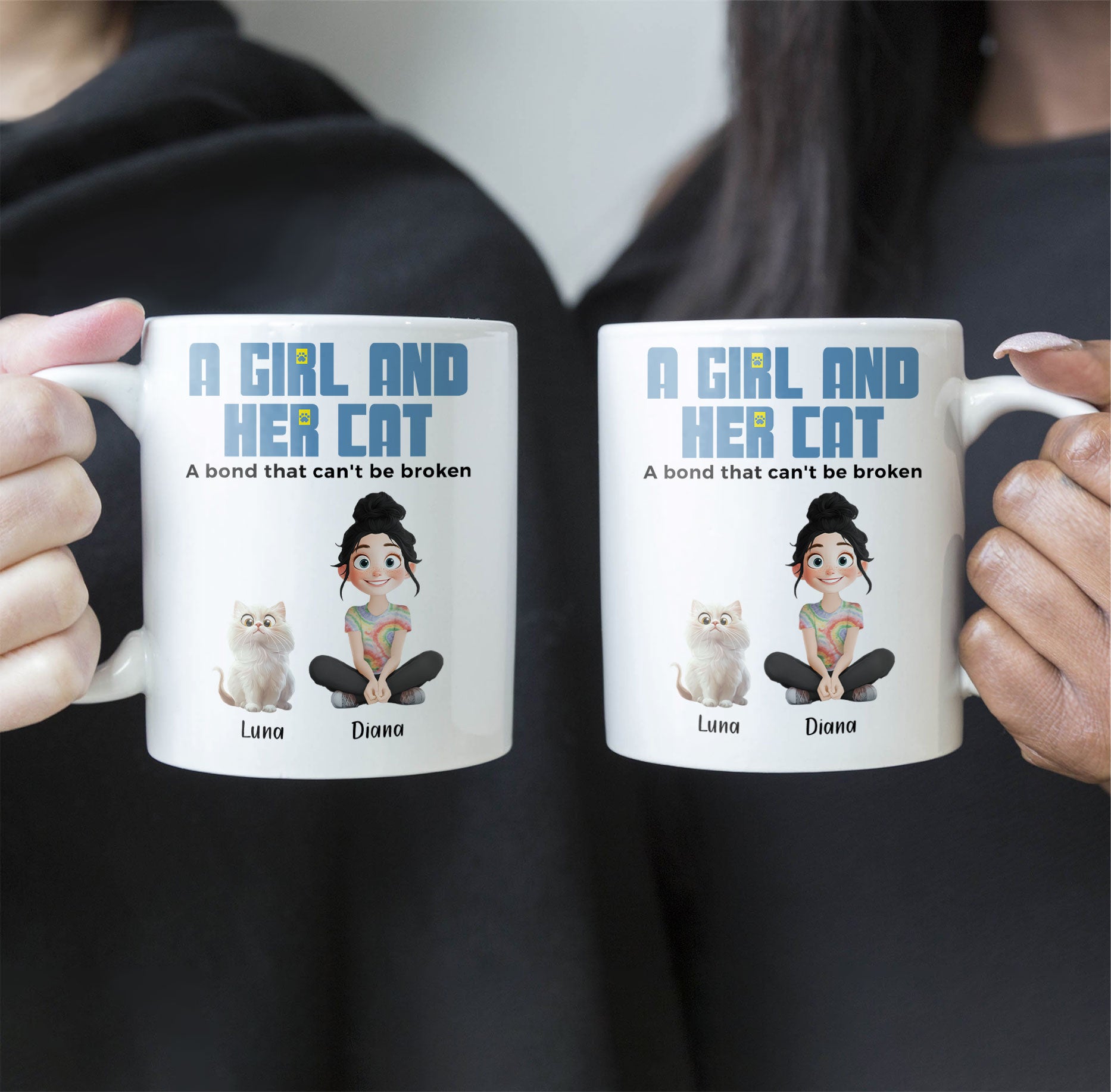 A Girl And Her Cats - Personalized Mug