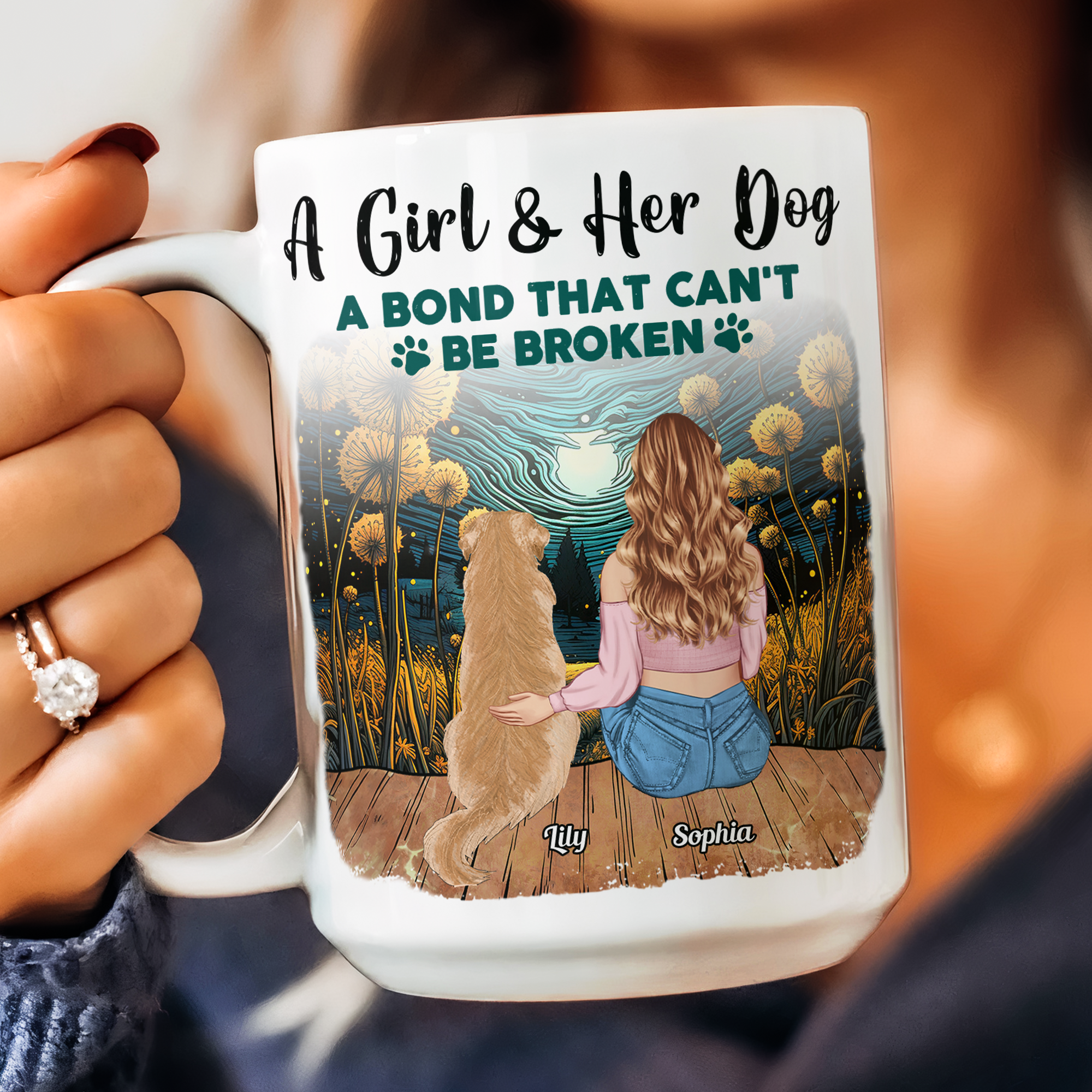 A Girl And Her Dog Unbreakable Bond - Personalized Mug