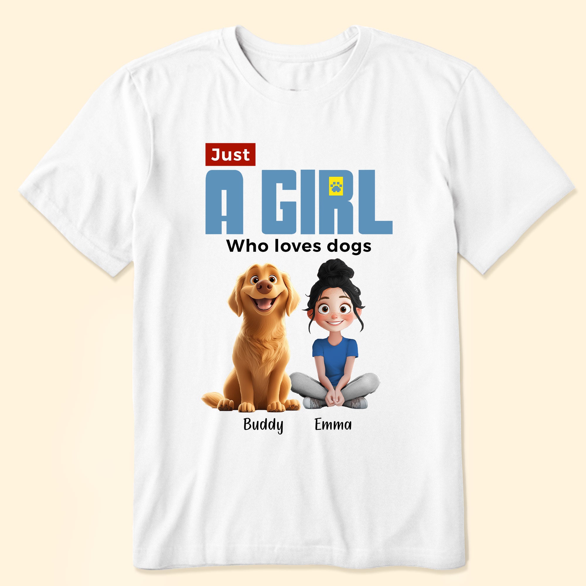 A Girl Loves Dogs - Personalized Shirt