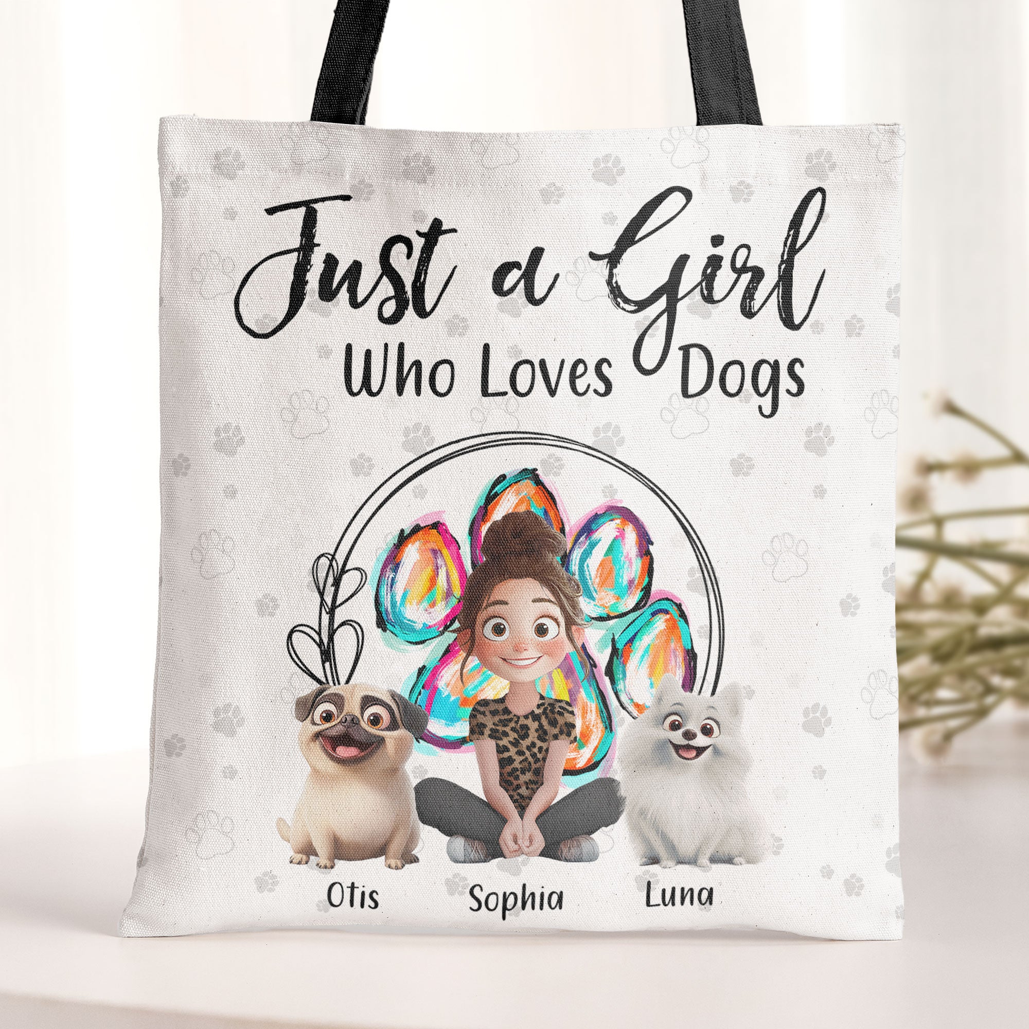 A Girl Loves Dogs - Personalized Tote Bag