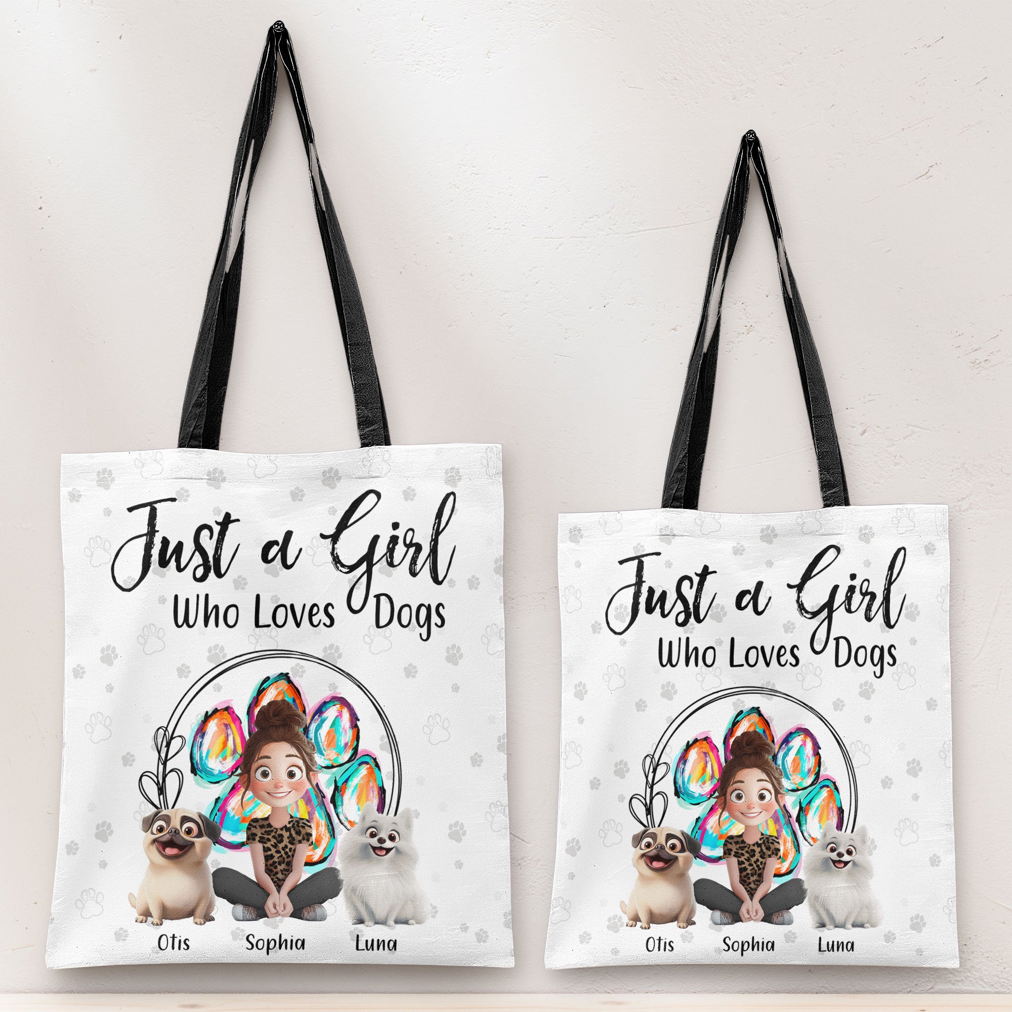 A Girl Loves Dogs - Personalized Tote Bag