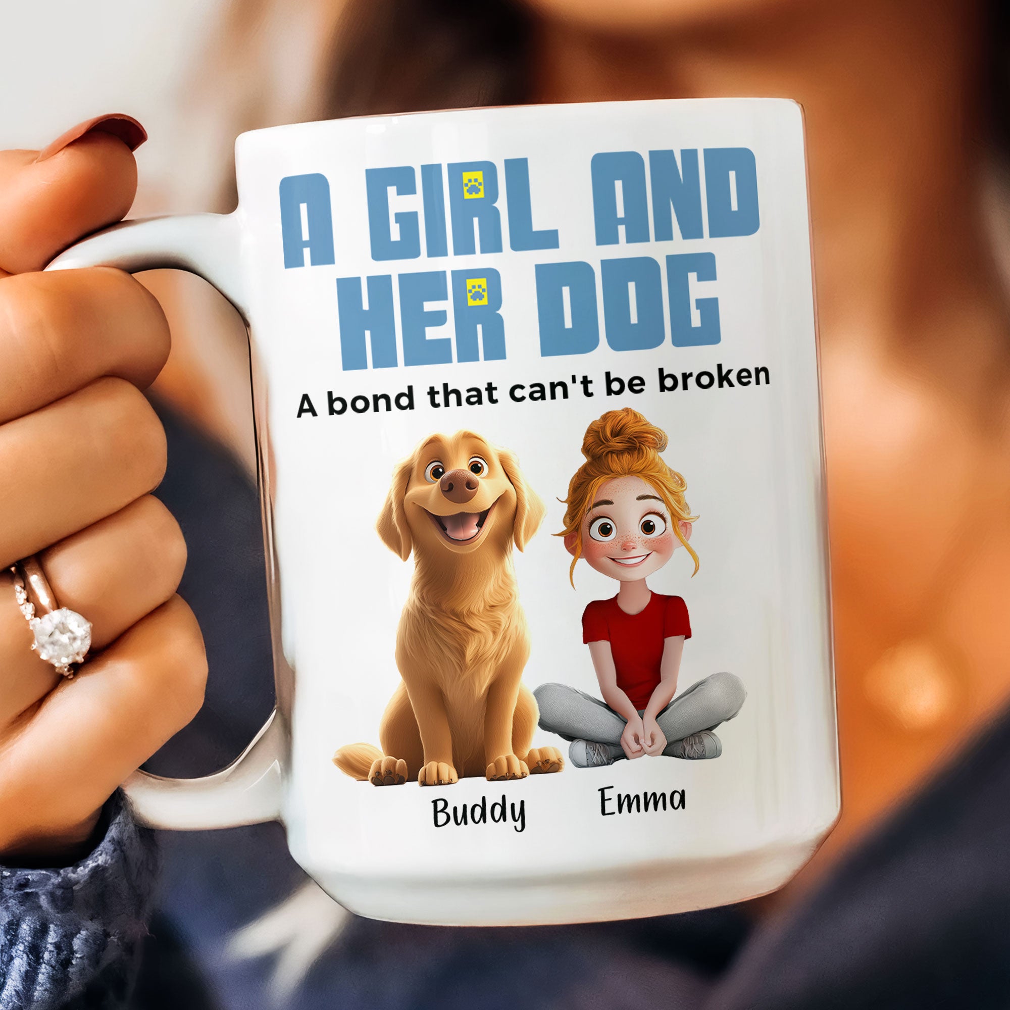 A Girl & Her Dogs Has Unbreakable Bond - Personalized Mug