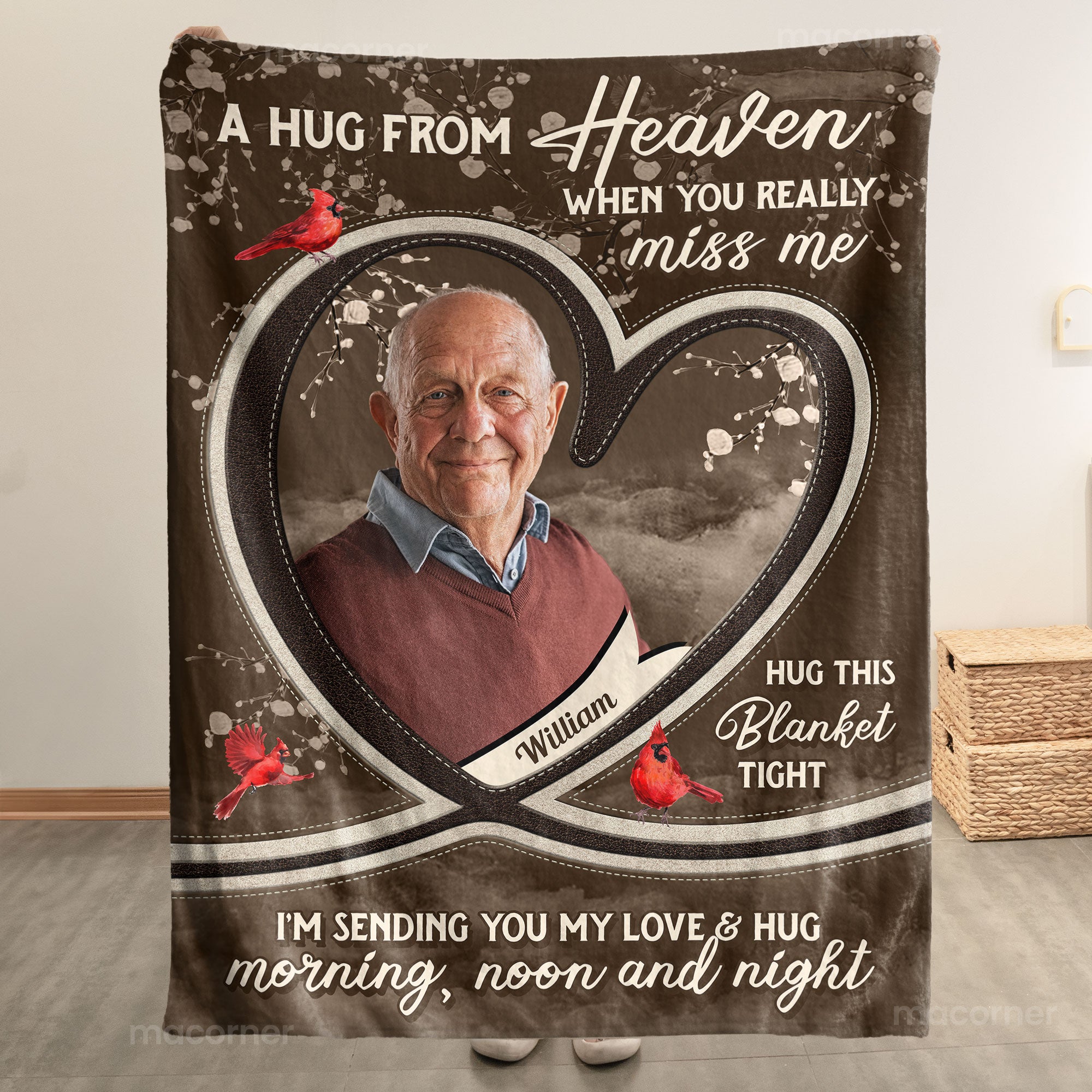 A Hug From Heaven I'm Sending You My Love & Hug - Personalized Photo Blanket