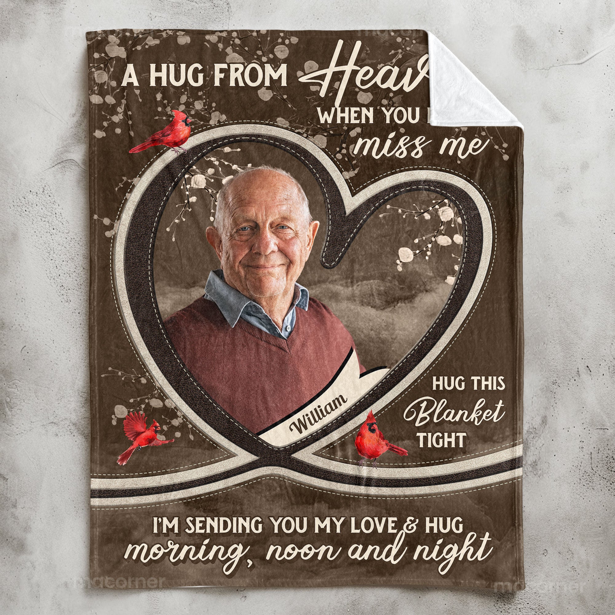 A Hug From Heaven I'm Sending You My Love & Hug - Personalized Photo Blanket