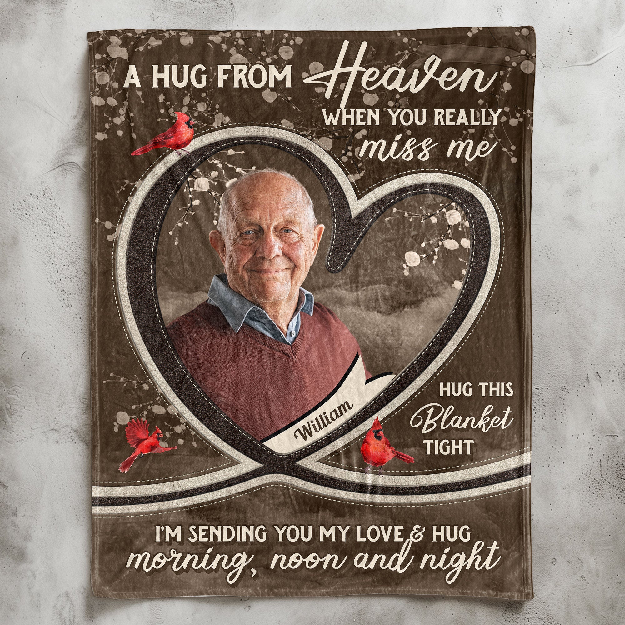 A Hug From Heaven I'm Sending You My Love & Hug - Personalized Photo Blanket