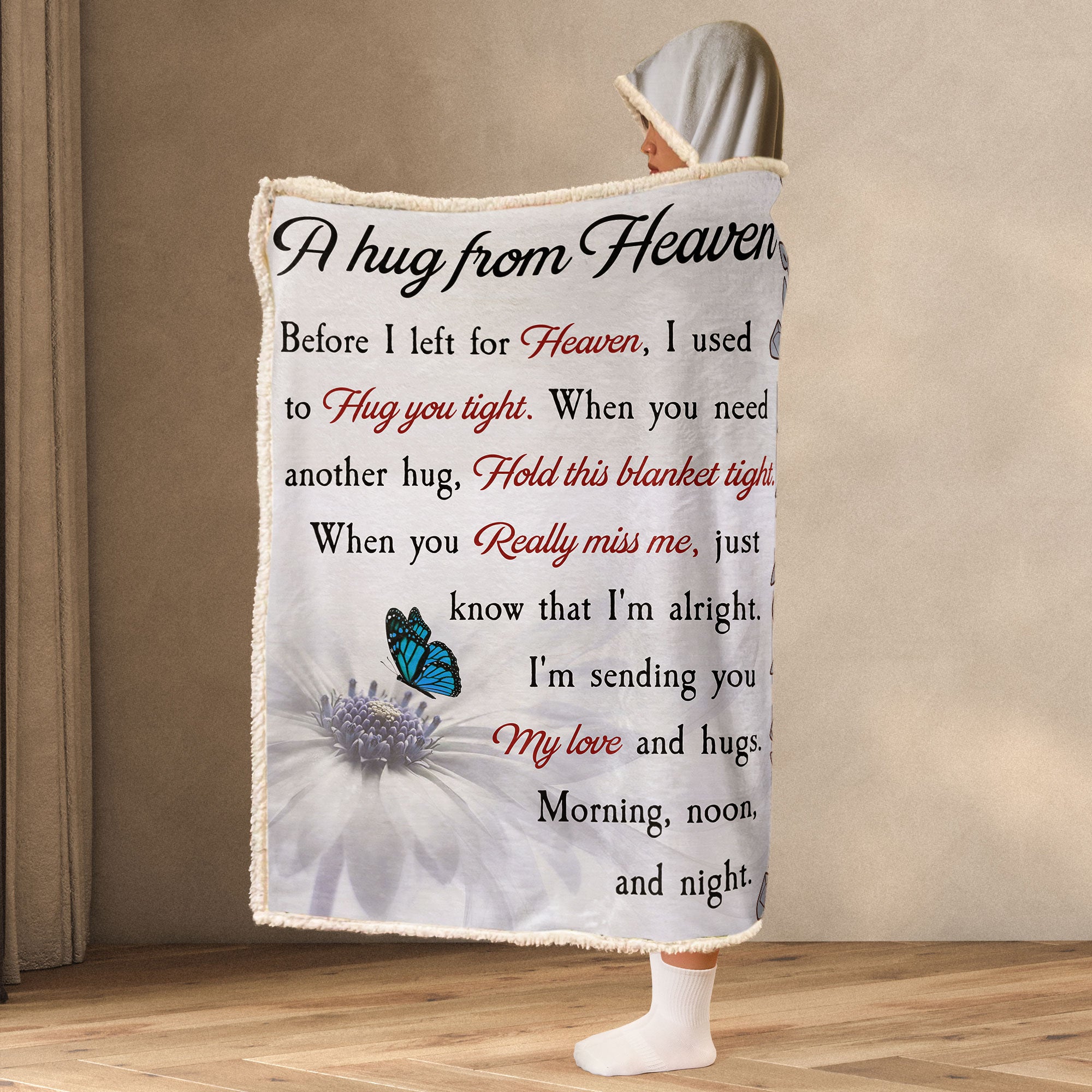 A Hug From Heaven - Personalized Photo Wearable Blanket Hoodie