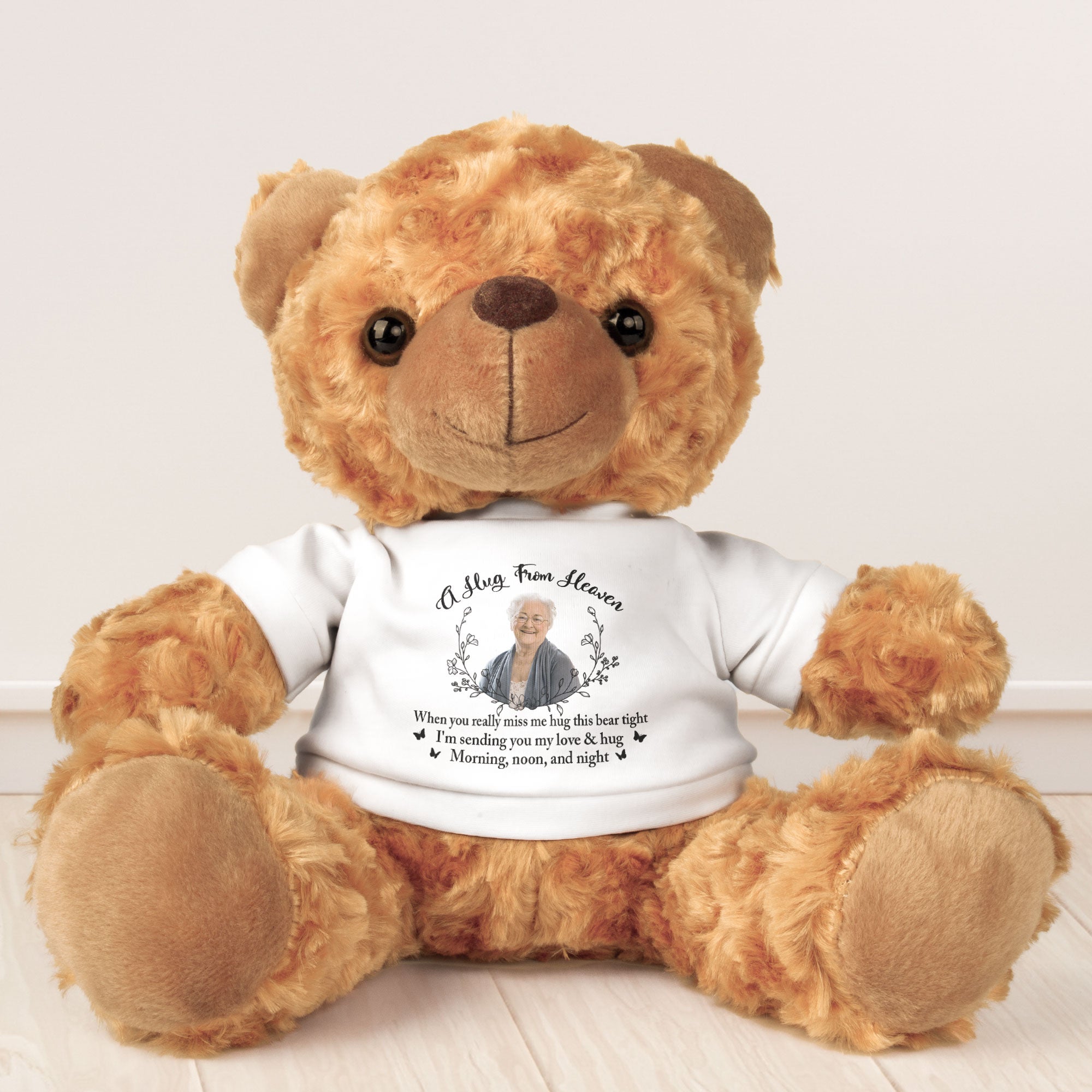 A Hug From Heaven - Teddy Bear With Personalized Photo Shirt