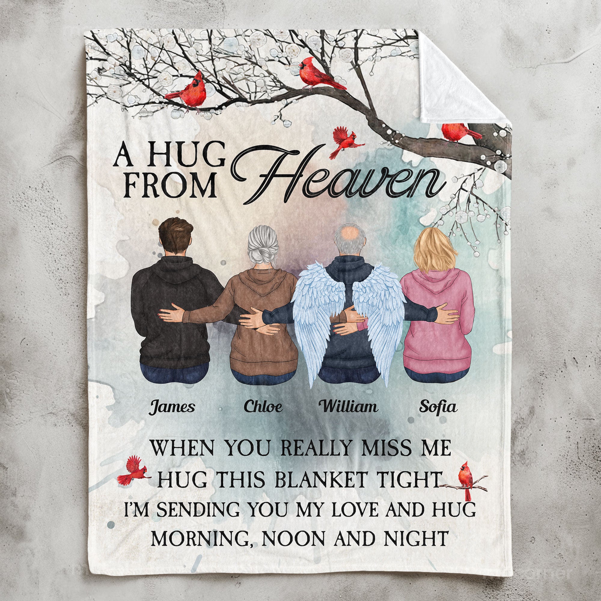 A Hug From Heaven. New Version - Personalized Blanket