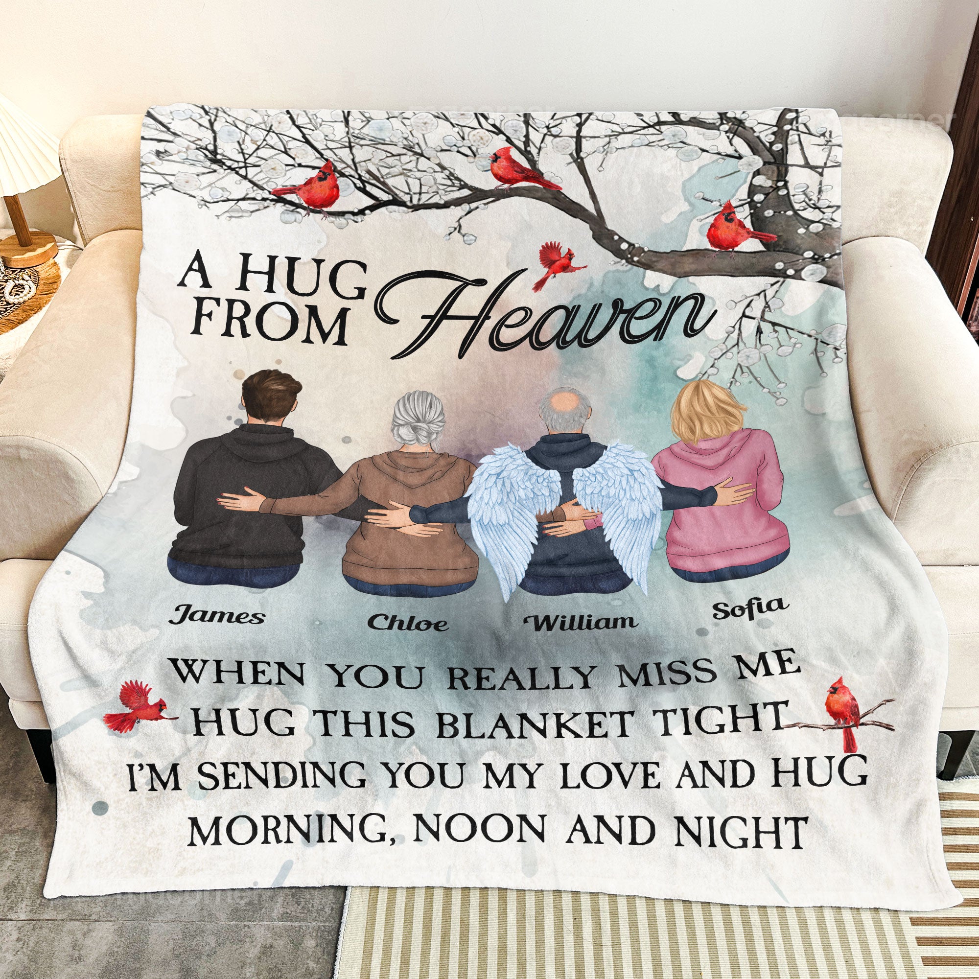 A Hug From Heaven. New Version - Personalized Blanket