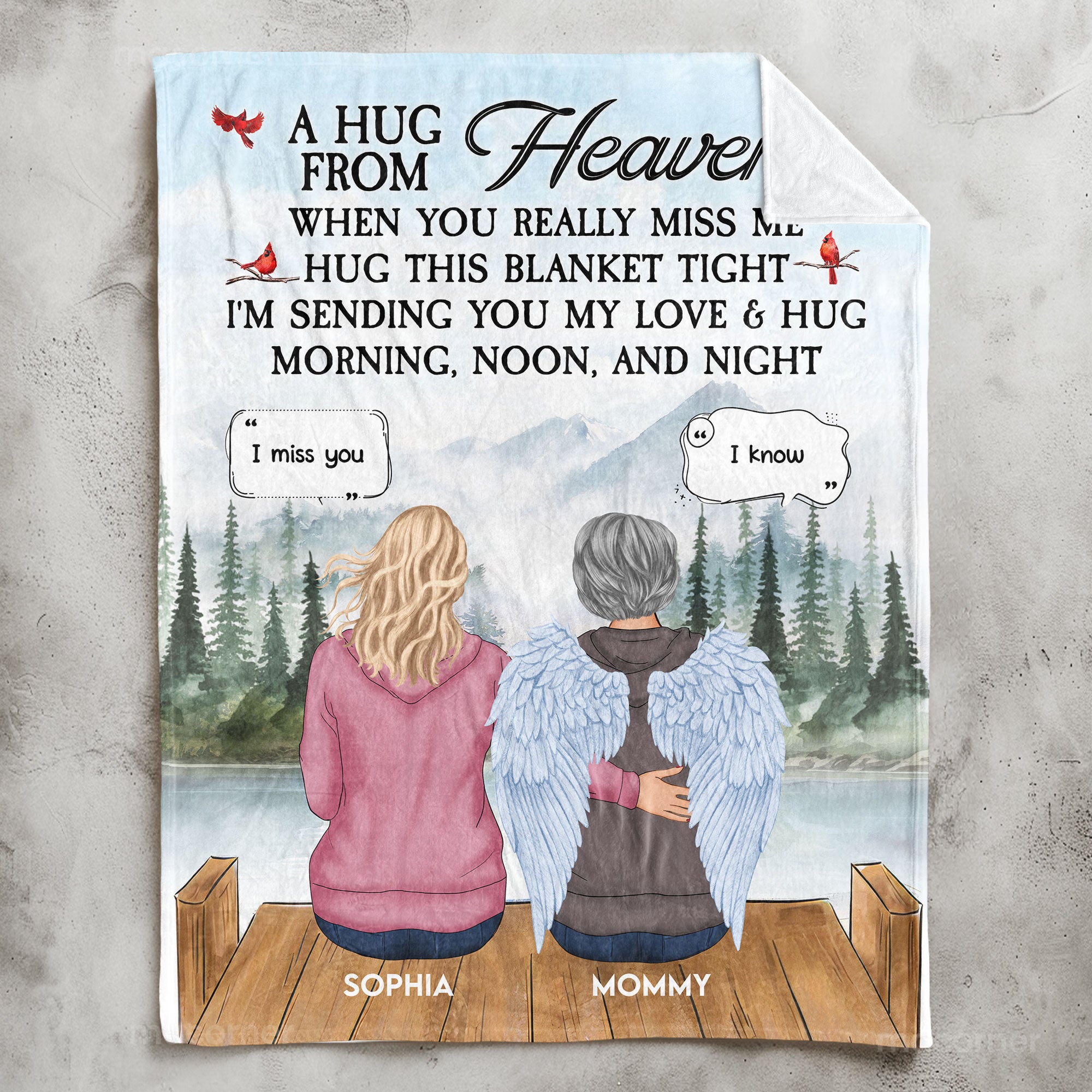 A Hug From Heaven, New Version - Personalized Blanket