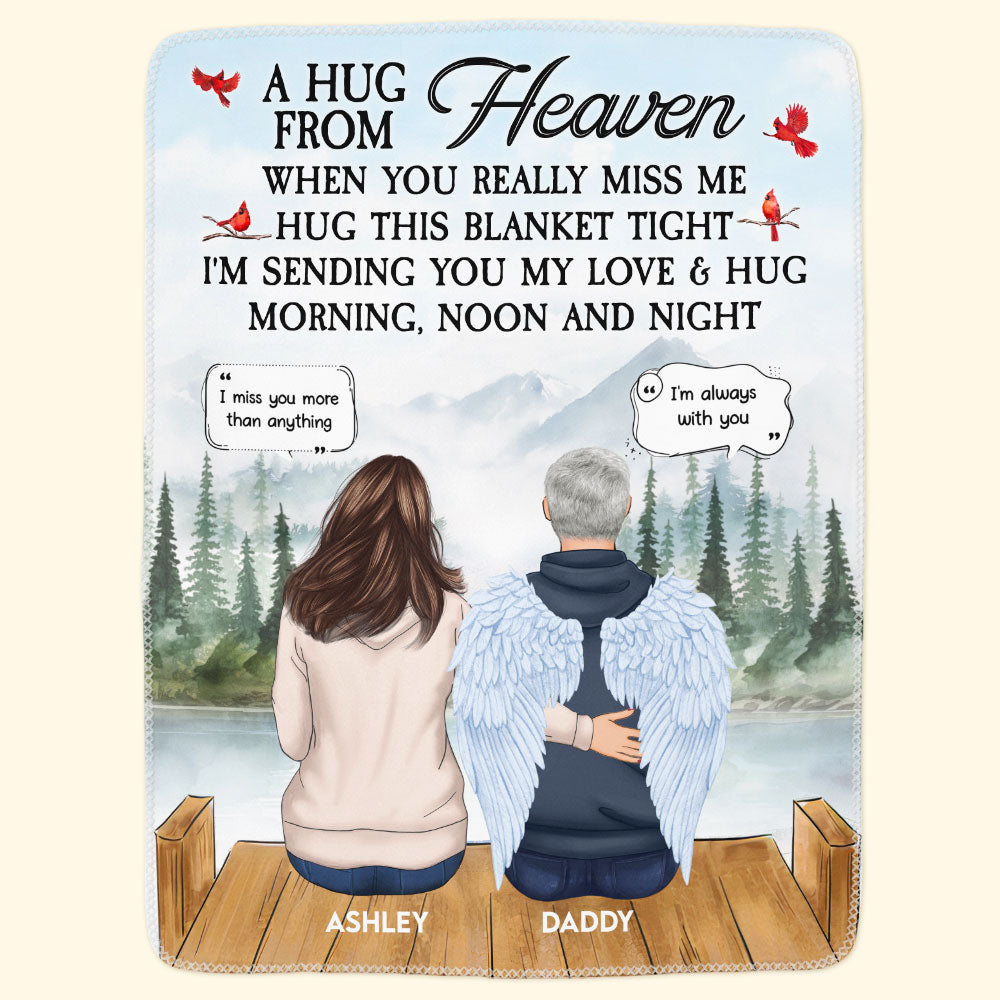 A Hug From Heaven, New Version - Personalized Blanket