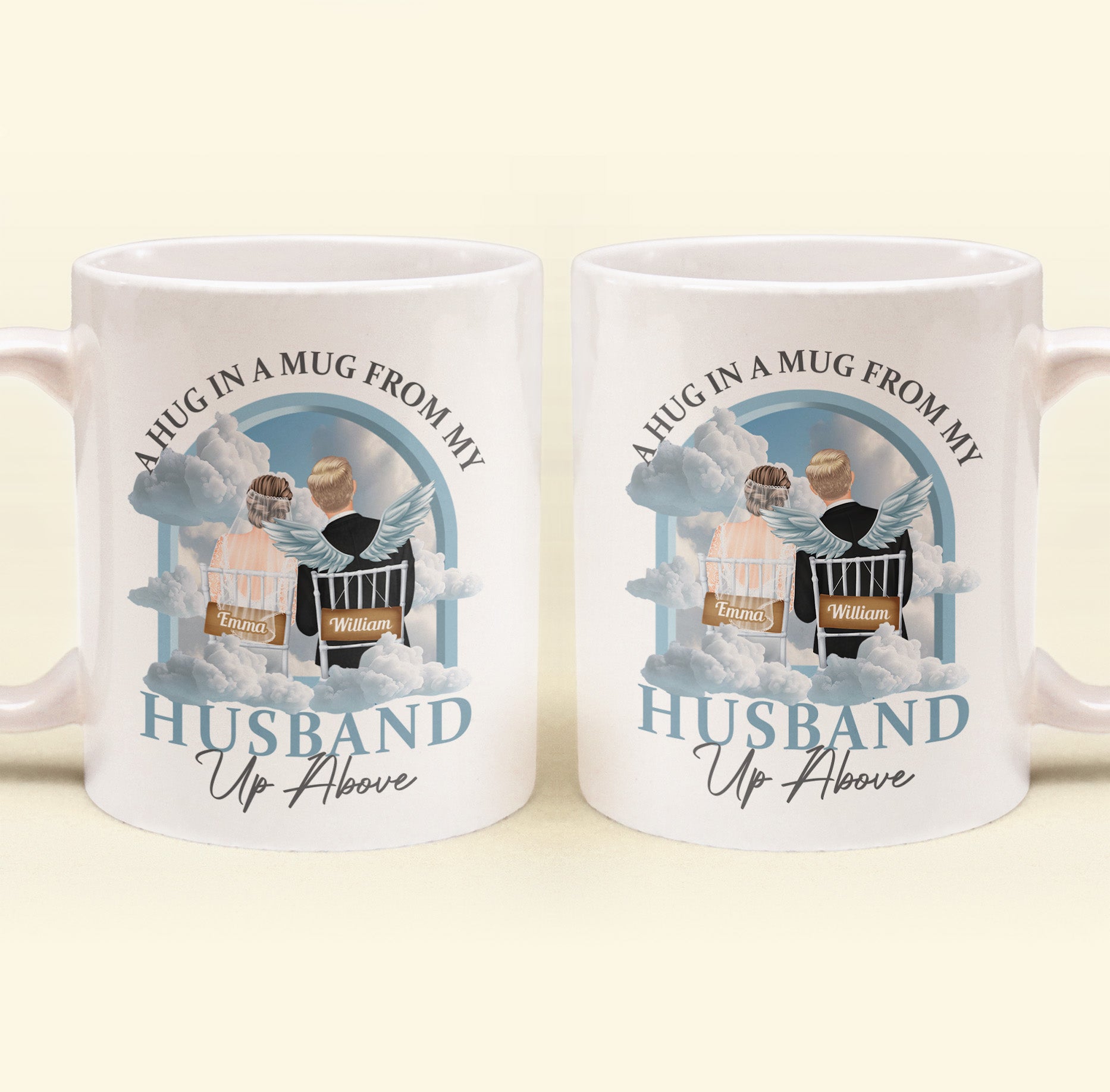 A Hug In A Mug From My Husband Up Above - Personalized Mug