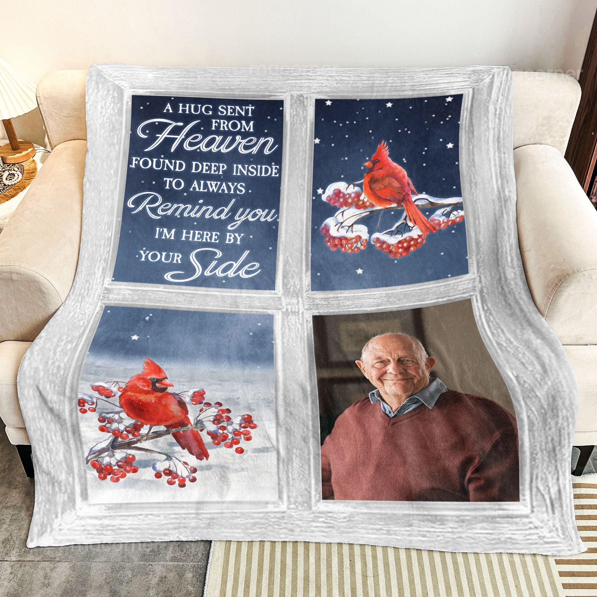 A Hug Sent From Heaven - Personalized Photo Blanket