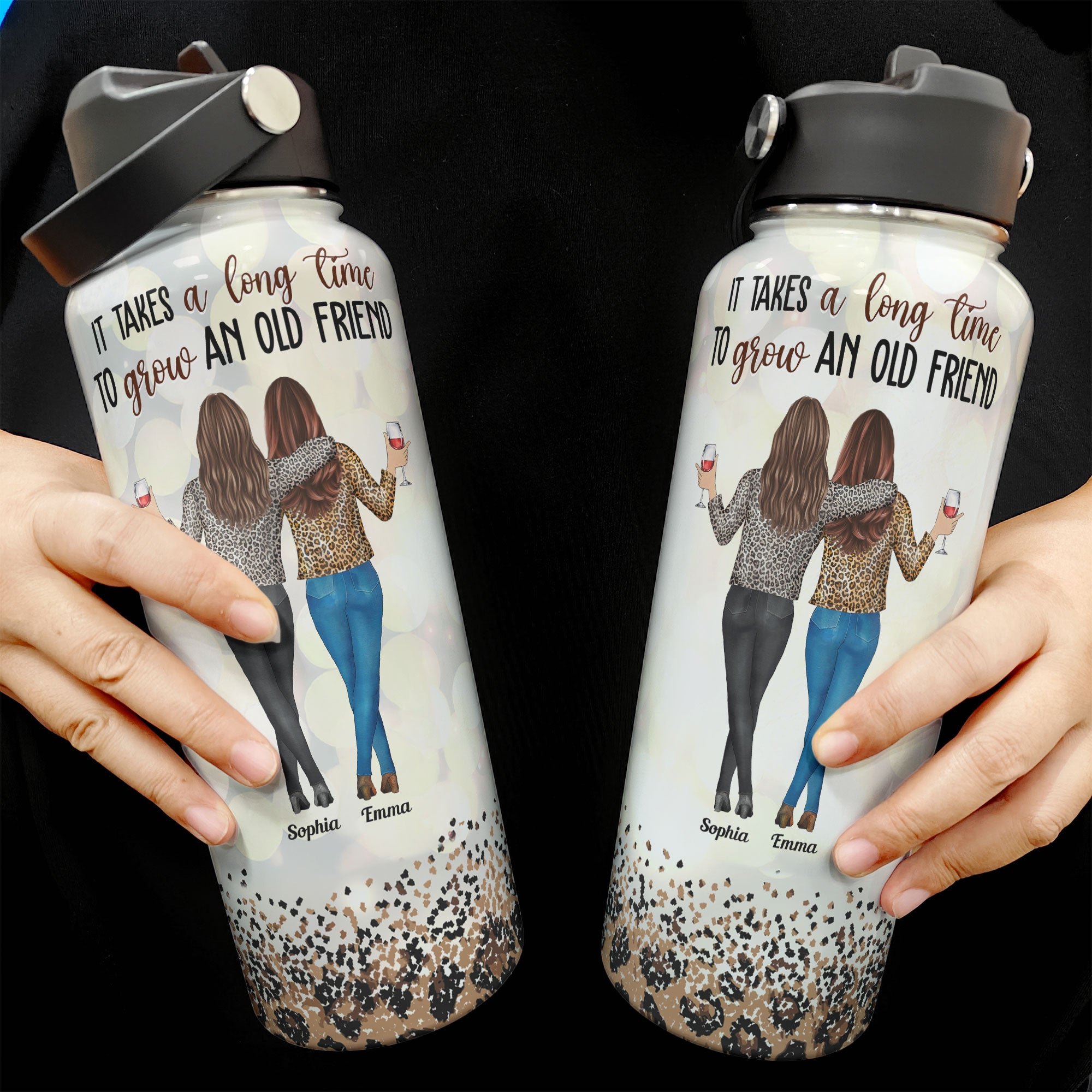 A Long Time To Grow An Old Friend - Personalized Stainless Steel Water Bottle