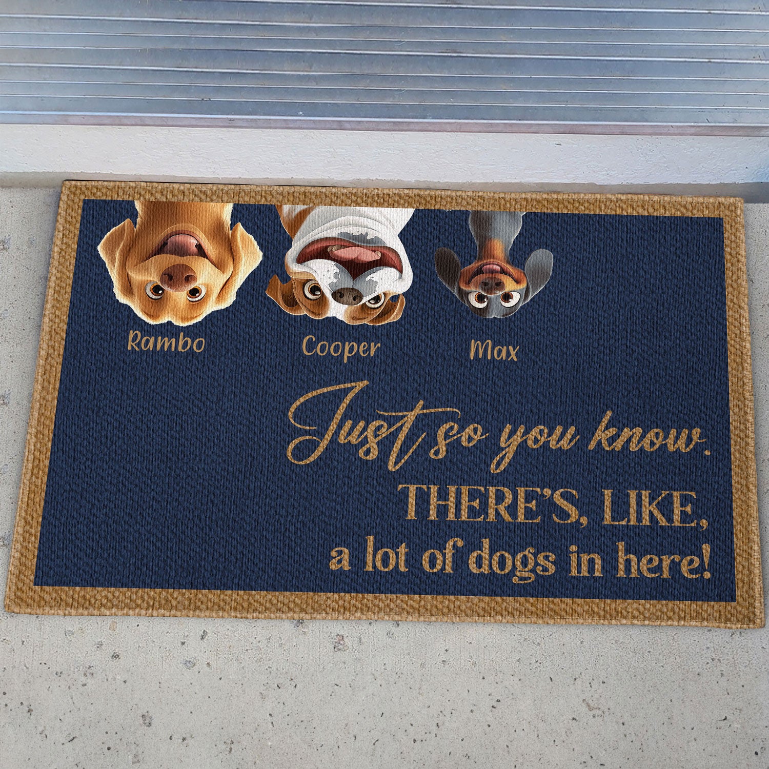 A Lot Of Dogs In Here! - Personalized Doormat