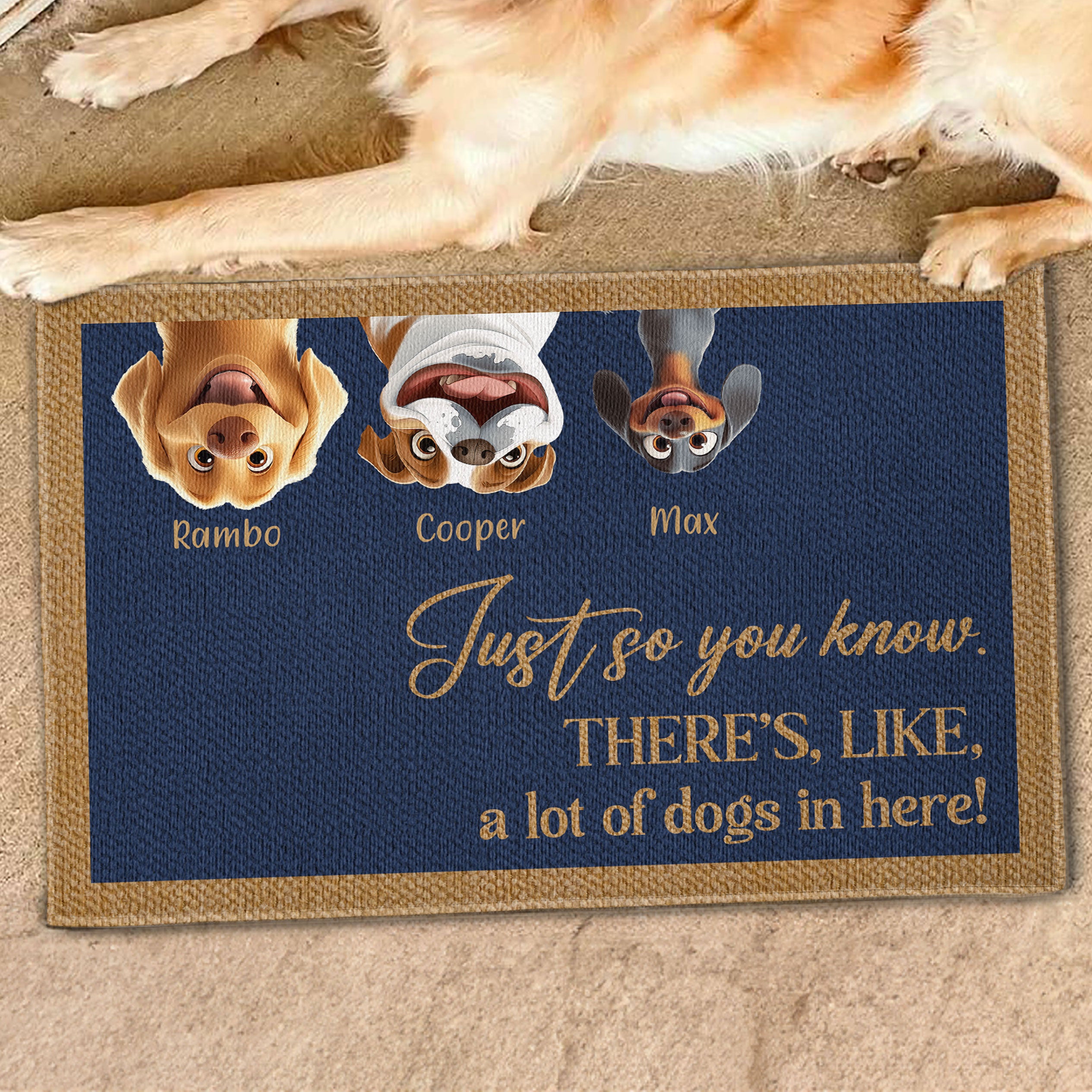 A Lot Of Dogs In Here! - Personalized Doormat