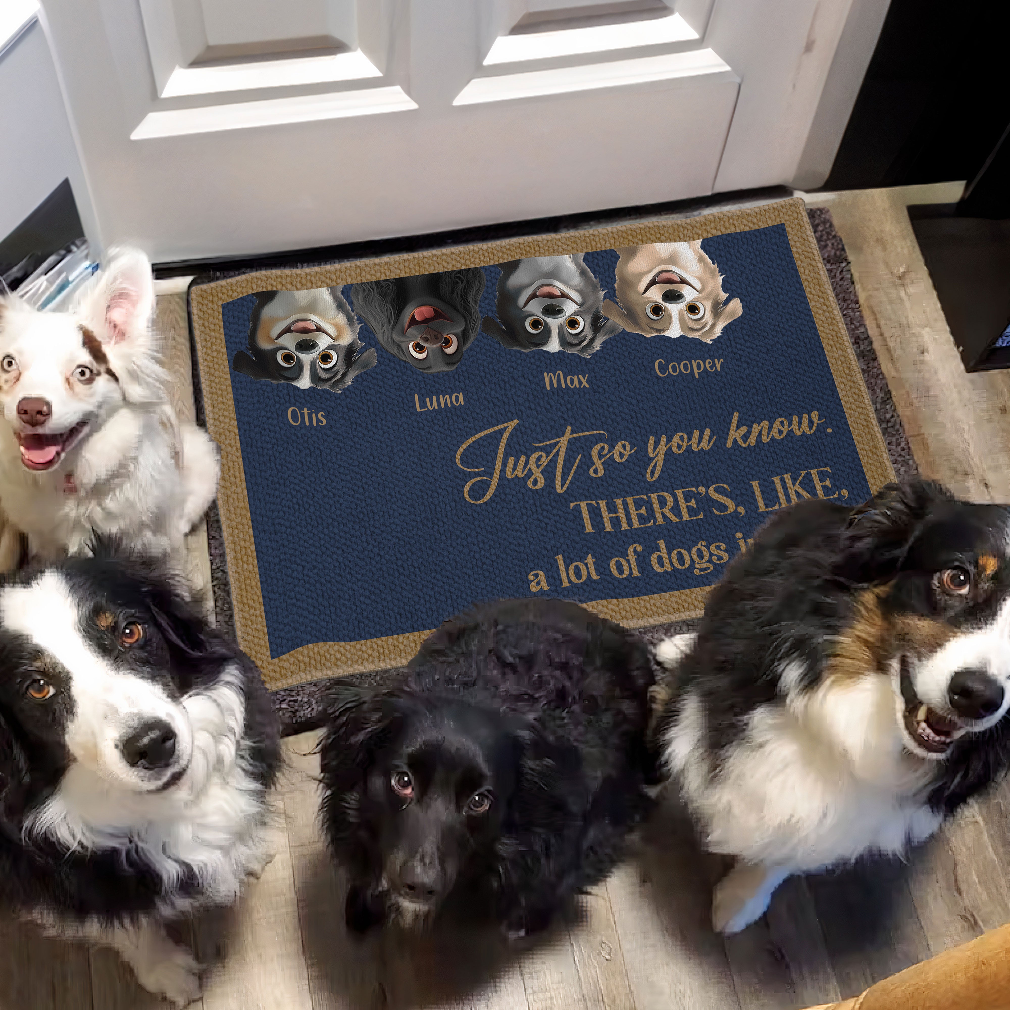 A Lot Of Dogs In Here! - Personalized Doormat