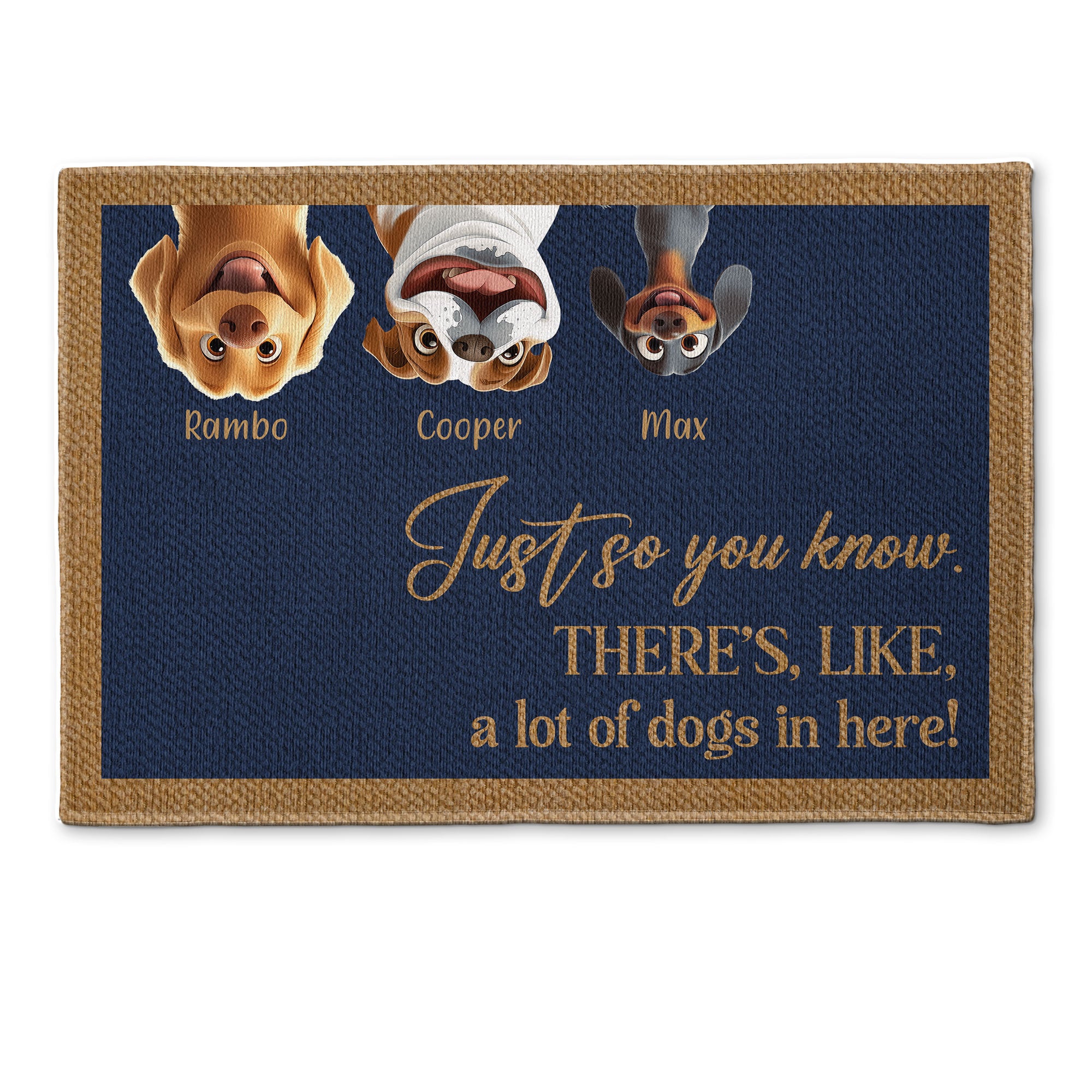 A Lot Of Dogs In Here! - Personalized Doormat