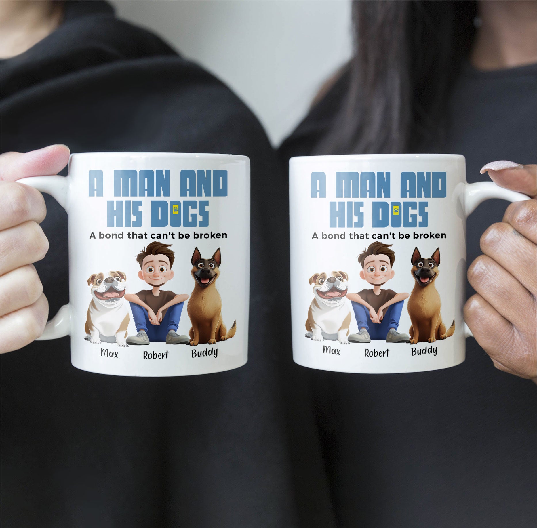 A Man & His Dogs - Personalized Mug