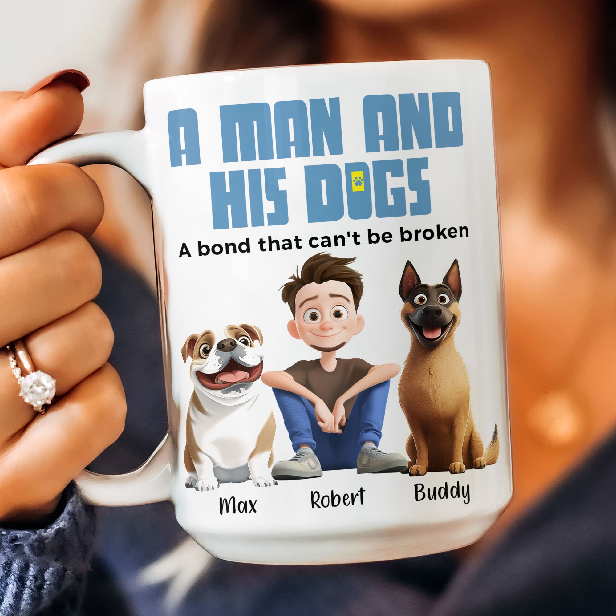 A Man & His Dogs - Personalized Mug