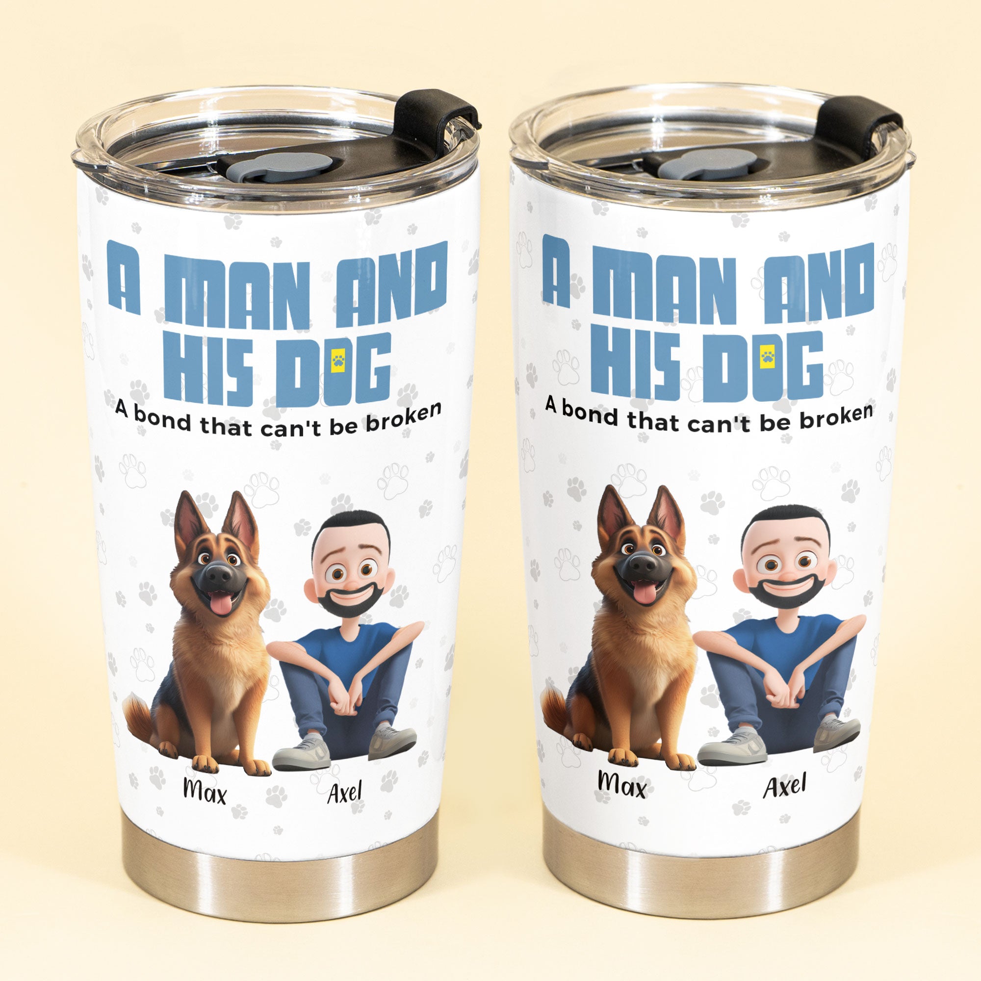 A Man & His Dogs - Personalized Tumbler Cup