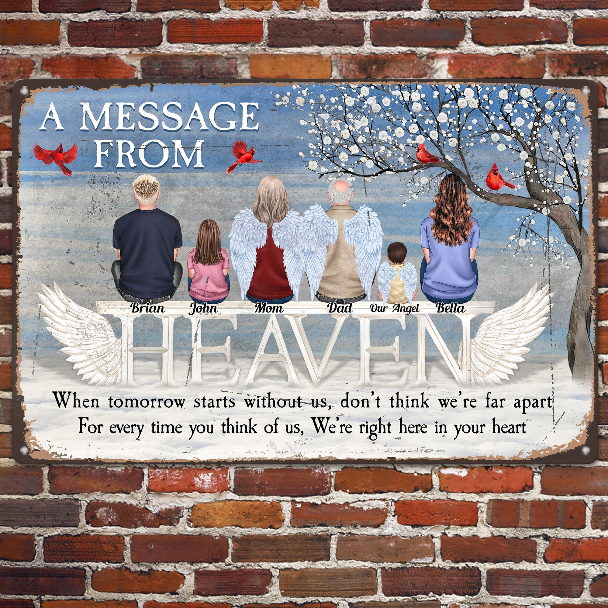 A Message From Heaven - Personalized Metal Sign