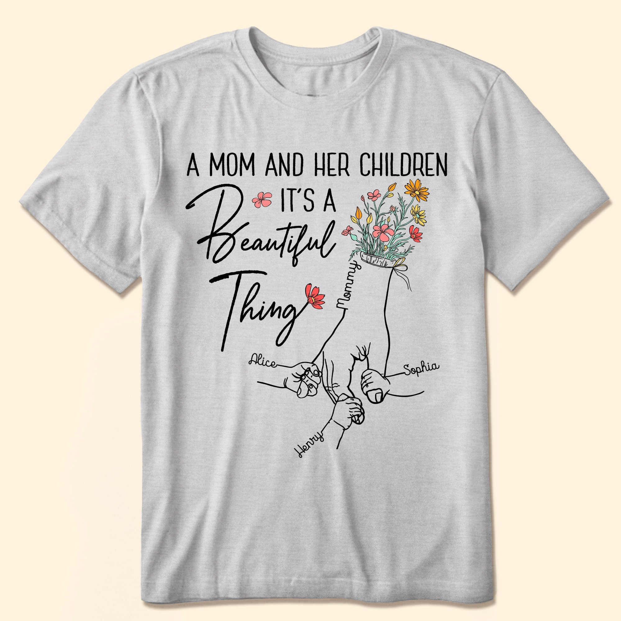 A Mom And Her Children - Personalized Shirt