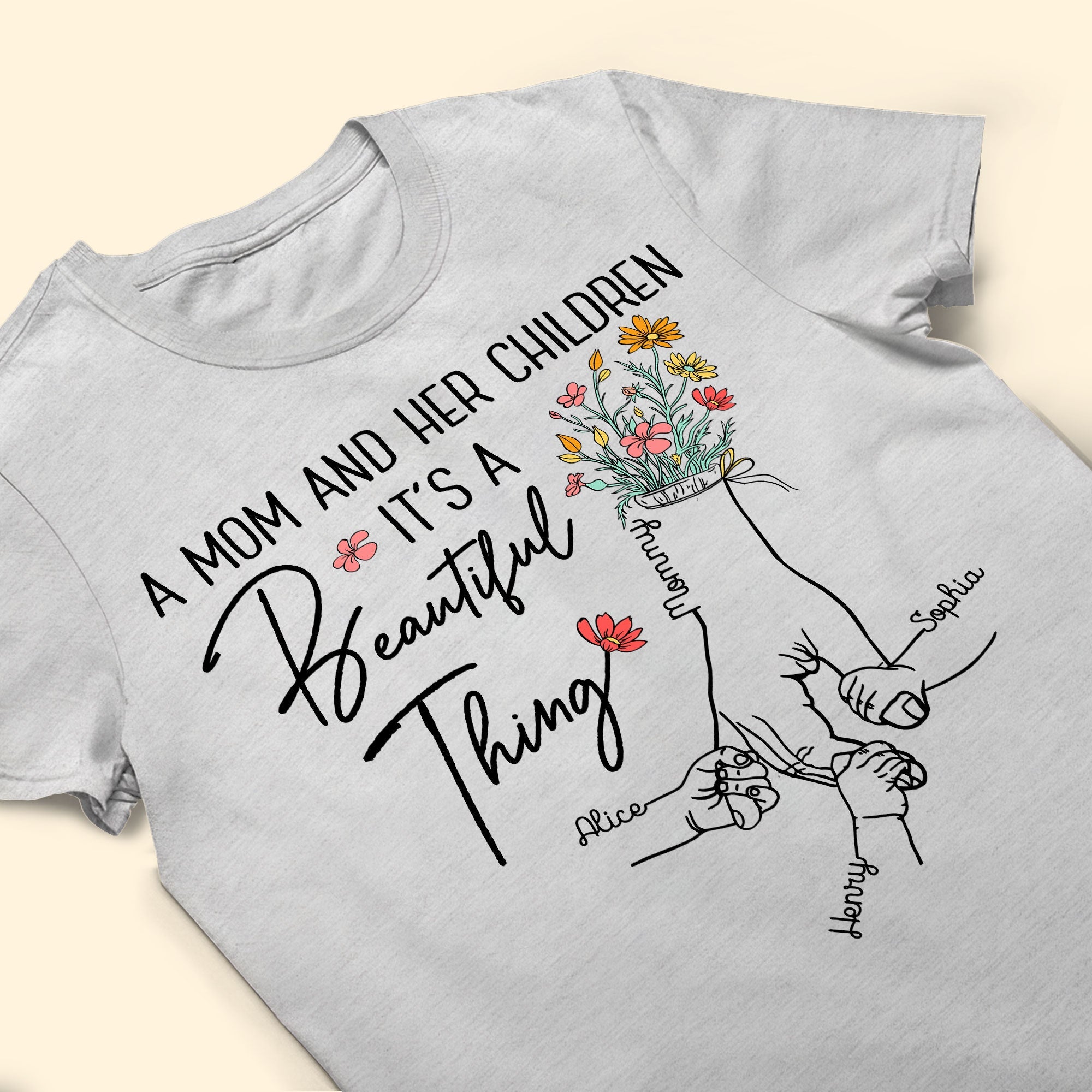 A Mom And Her Children - Personalized Shirt