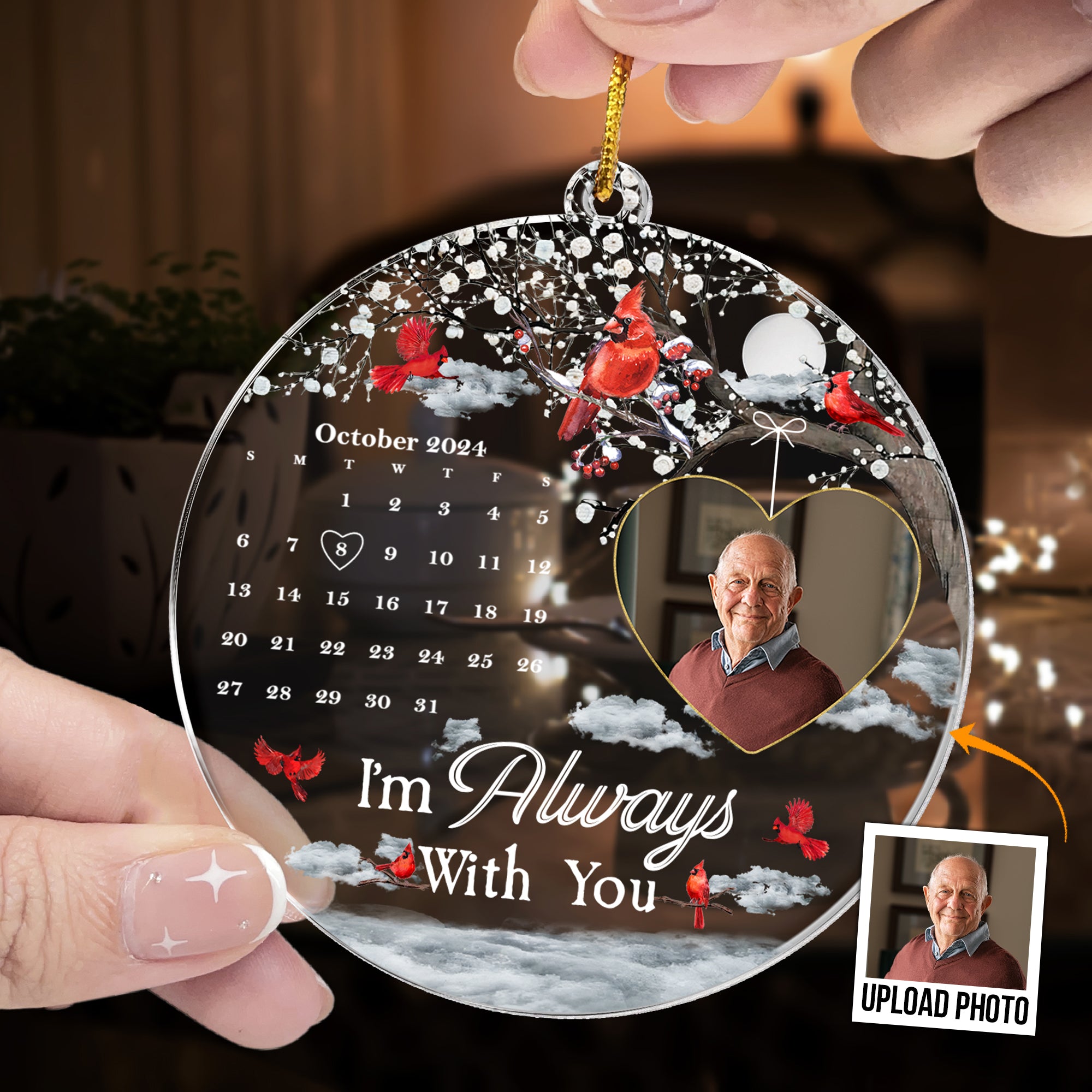 A Piece Of My Heart Left The Day God Called You Home - Personalized Acrylic Photo Ornament