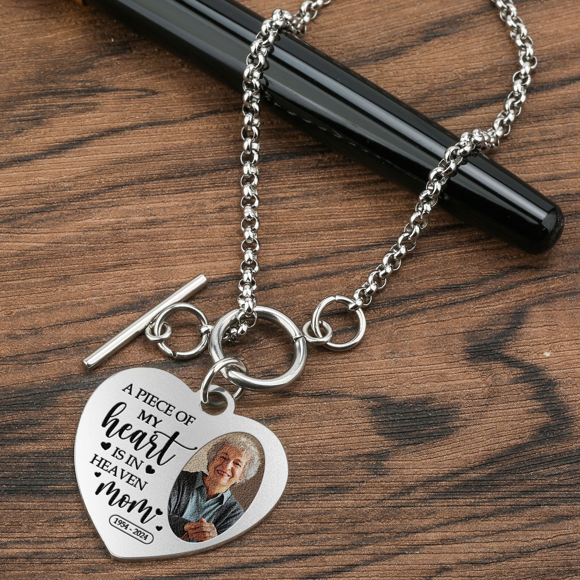 A Piece Of My Heart - Personalized Photo Heart Bracelet