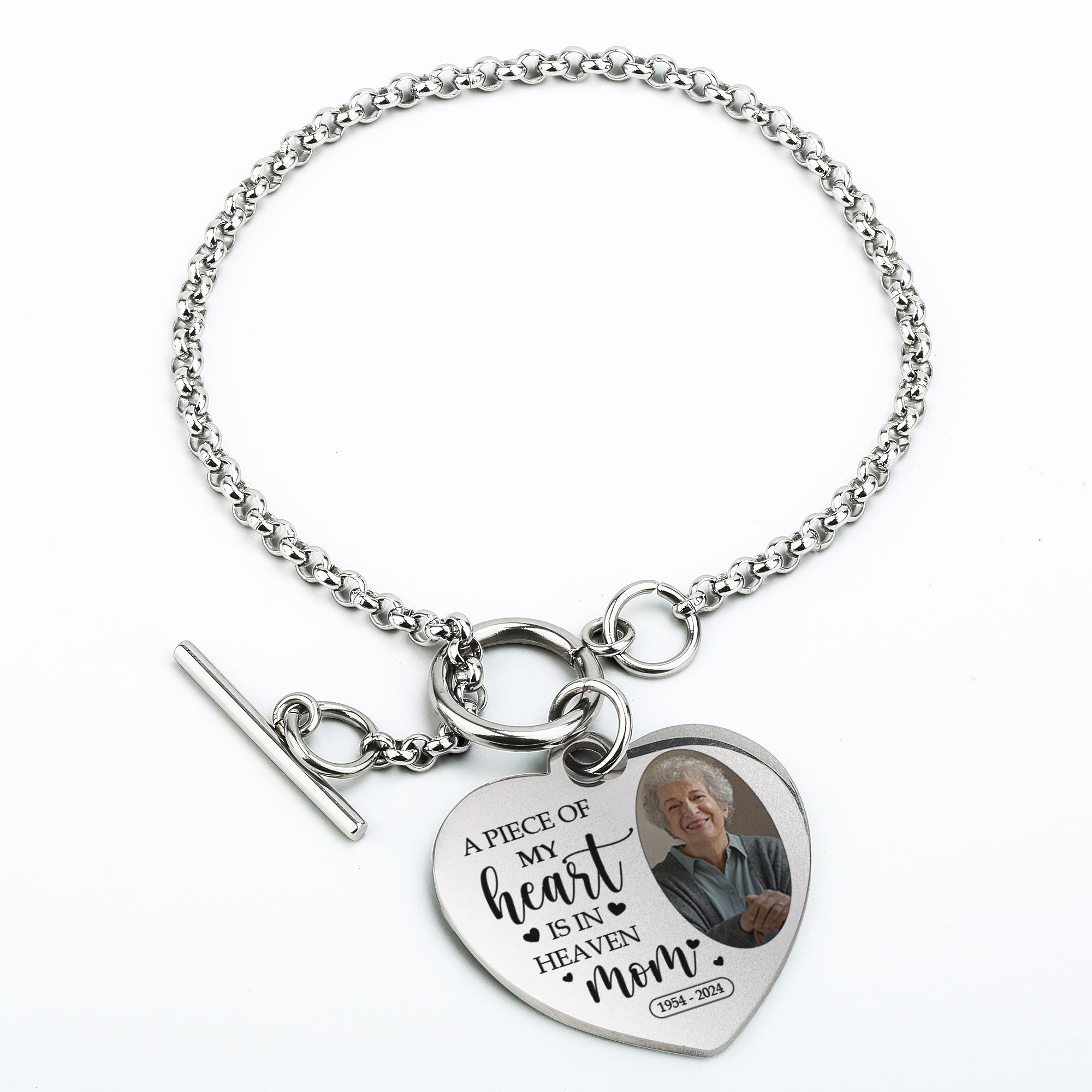 A Piece Of My Heart - Personalized Photo Heart Bracelet