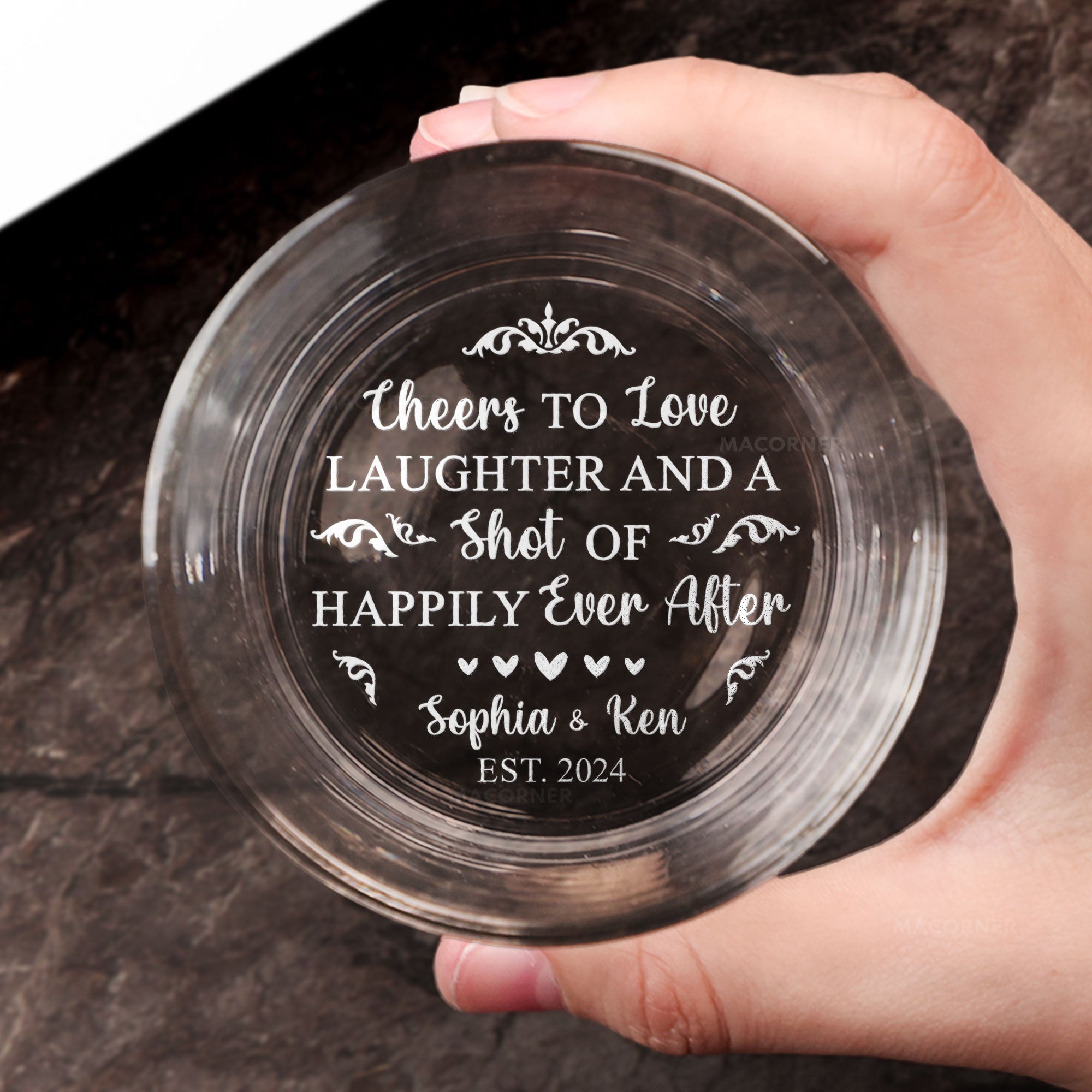 A Shot Of Happily Ever After Wedding Gift - Personalized Engraved Whiskey Glass