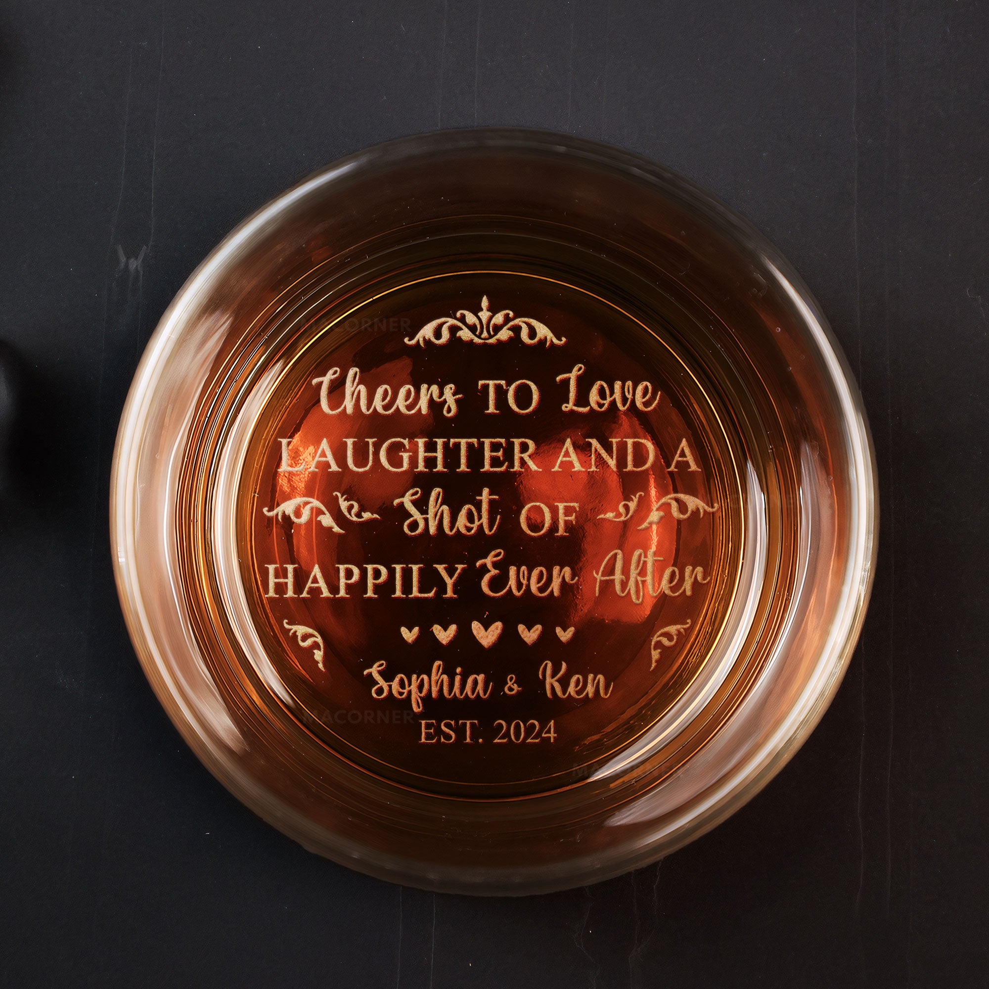 A Shot Of Happily Ever After Wedding Gift - Personalized Engraved Whiskey Glass