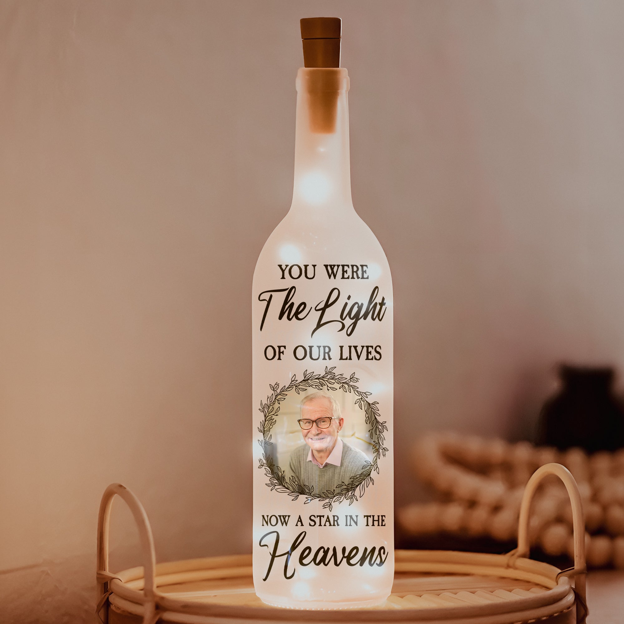 A Star In The Heavens - Personalized Photo Bottle Lamp