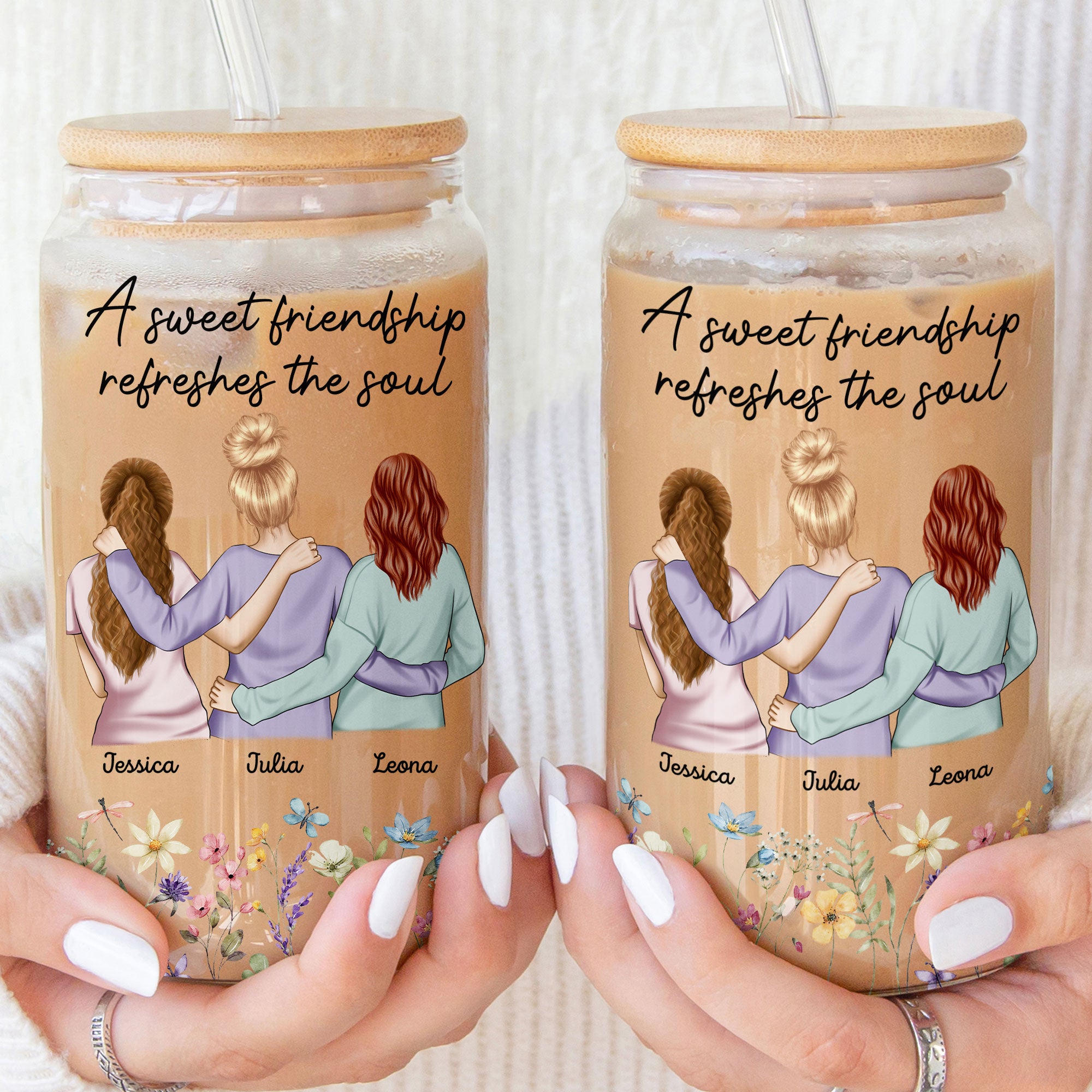 A Sweet Friendship Refreshes The Soul - Personalized Clear Glass Cup