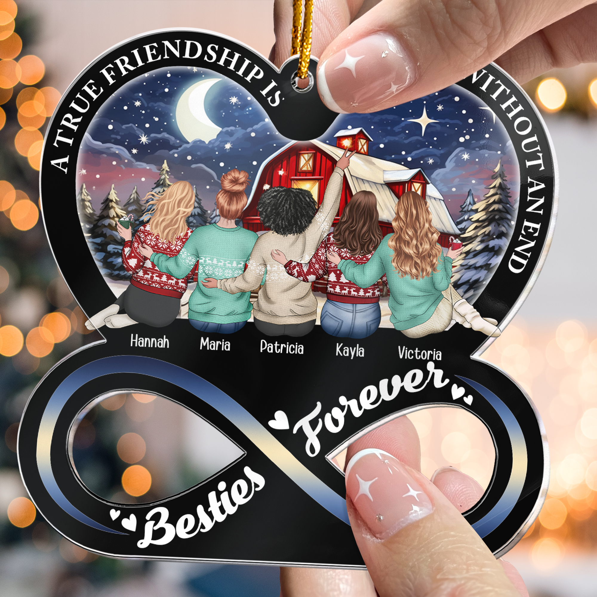 A True Friendship Is A Journey Without An End - Personalized Acrylic Ornament