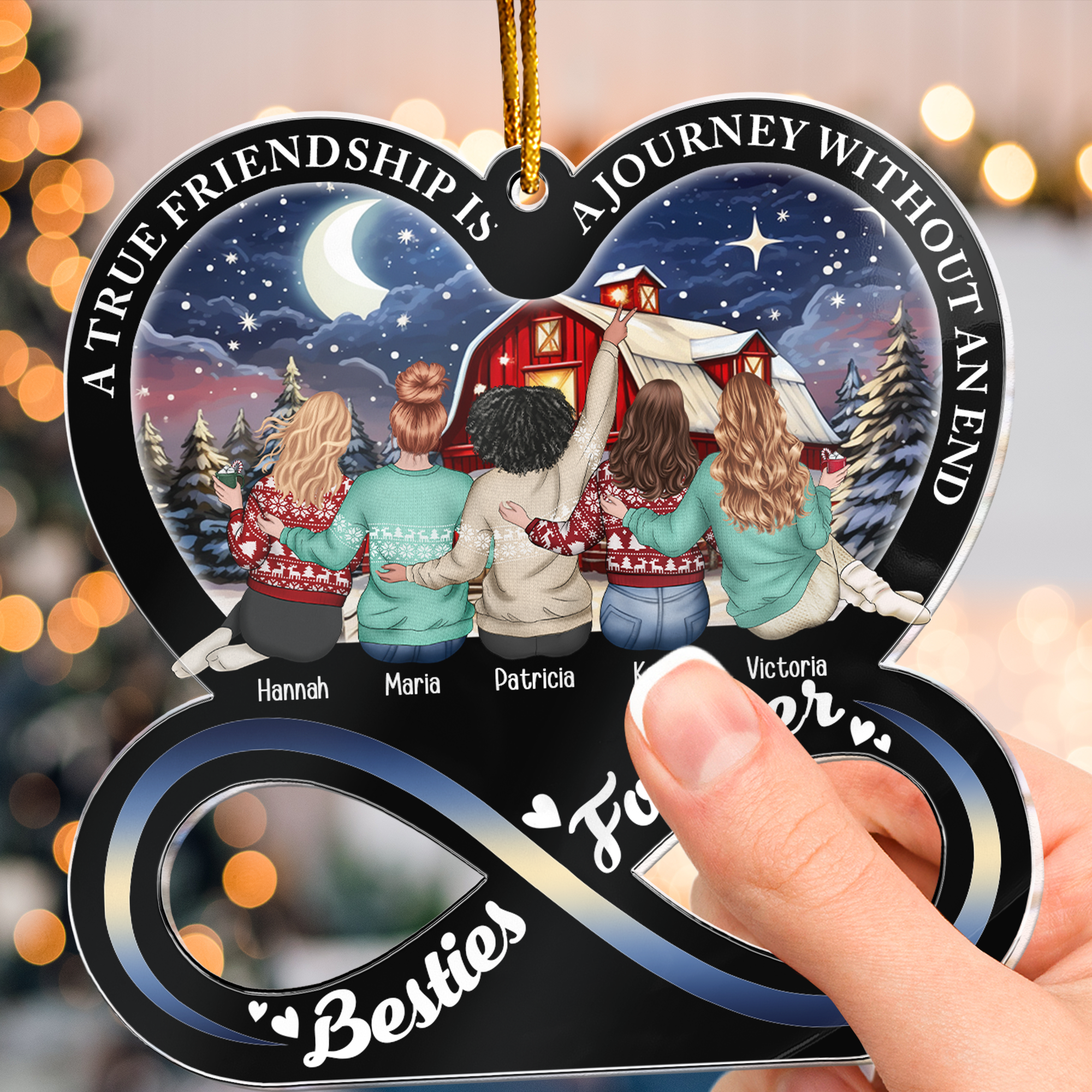 A True Friendship Is A Journey Without An End - Personalized Acrylic Ornament