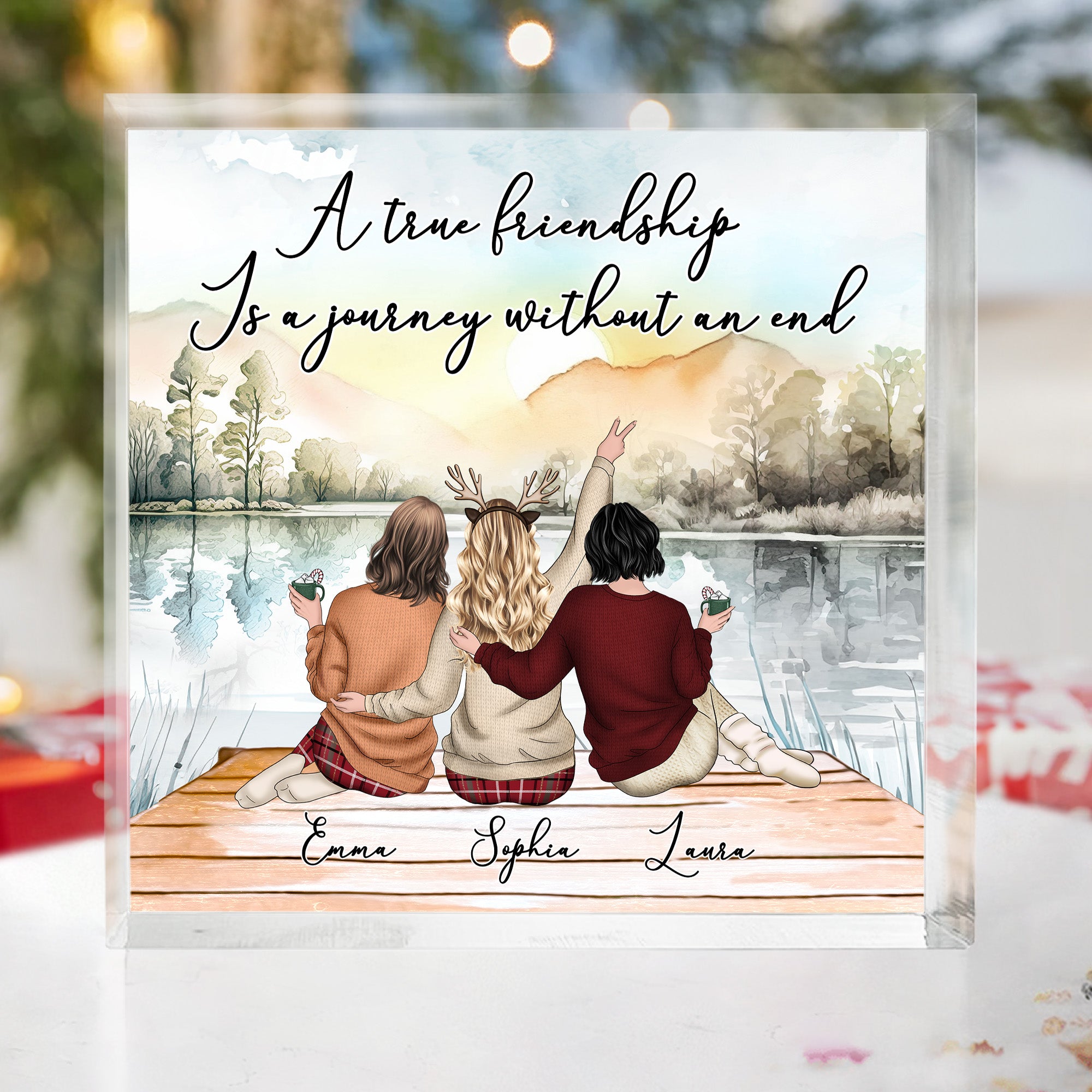 A True Friendship Is A Journey Without An End - Personalized Acrylic Plaque