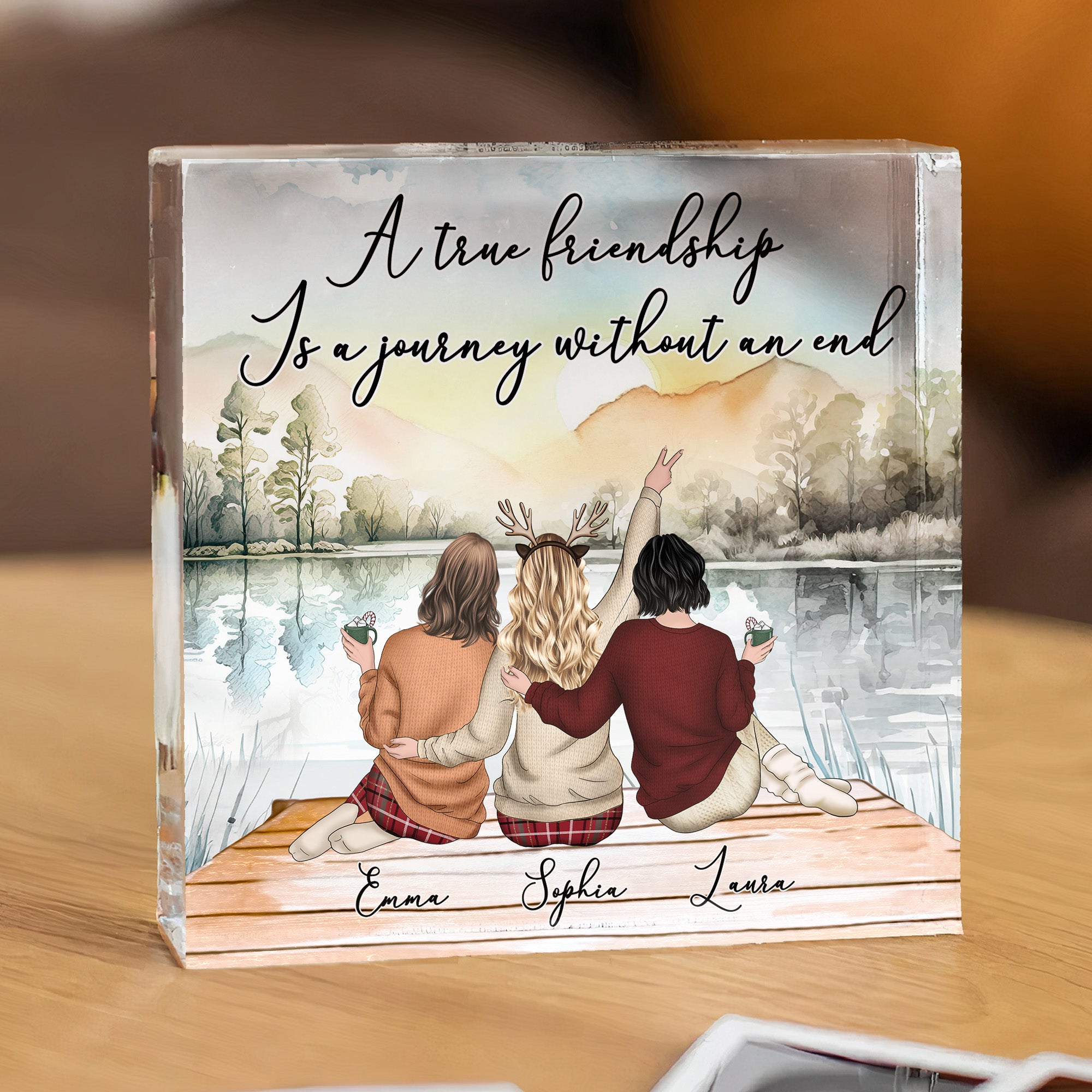 A True Friendship Is A Journey Without An End - Personalized Acrylic Plaque